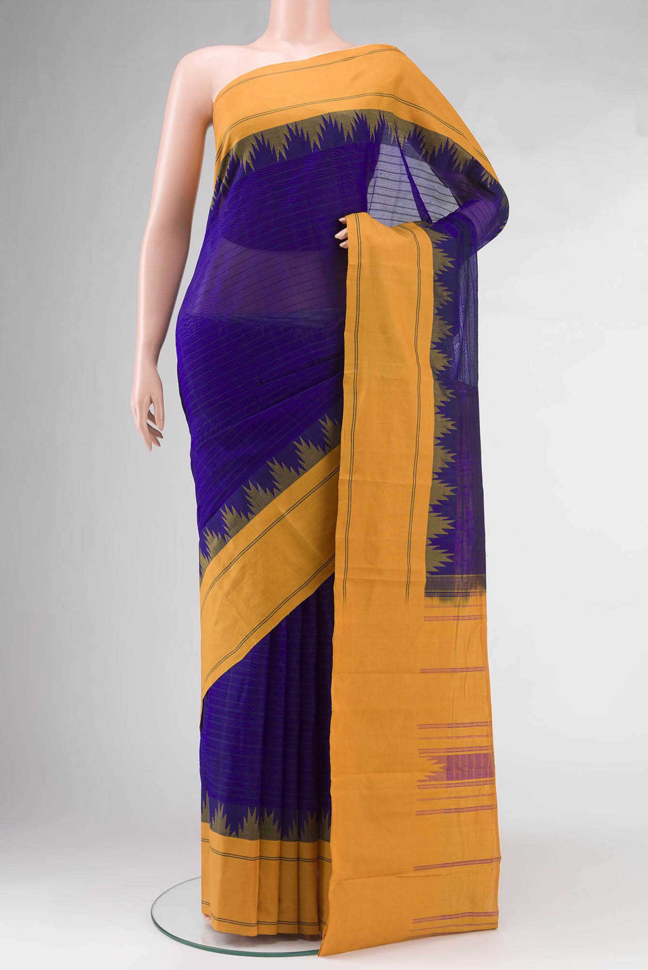 Blue Kanchi Cotton Saree