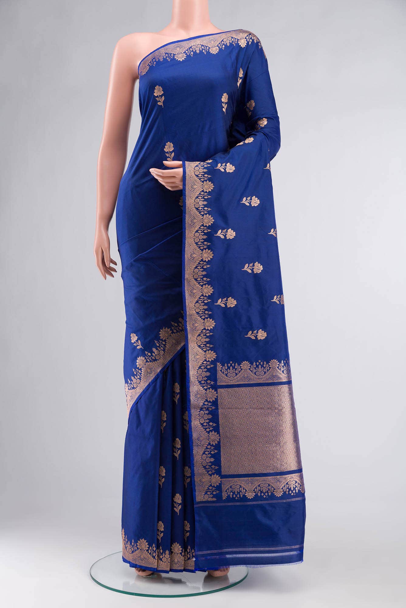 Blue Banarasi Katan Silk Saree