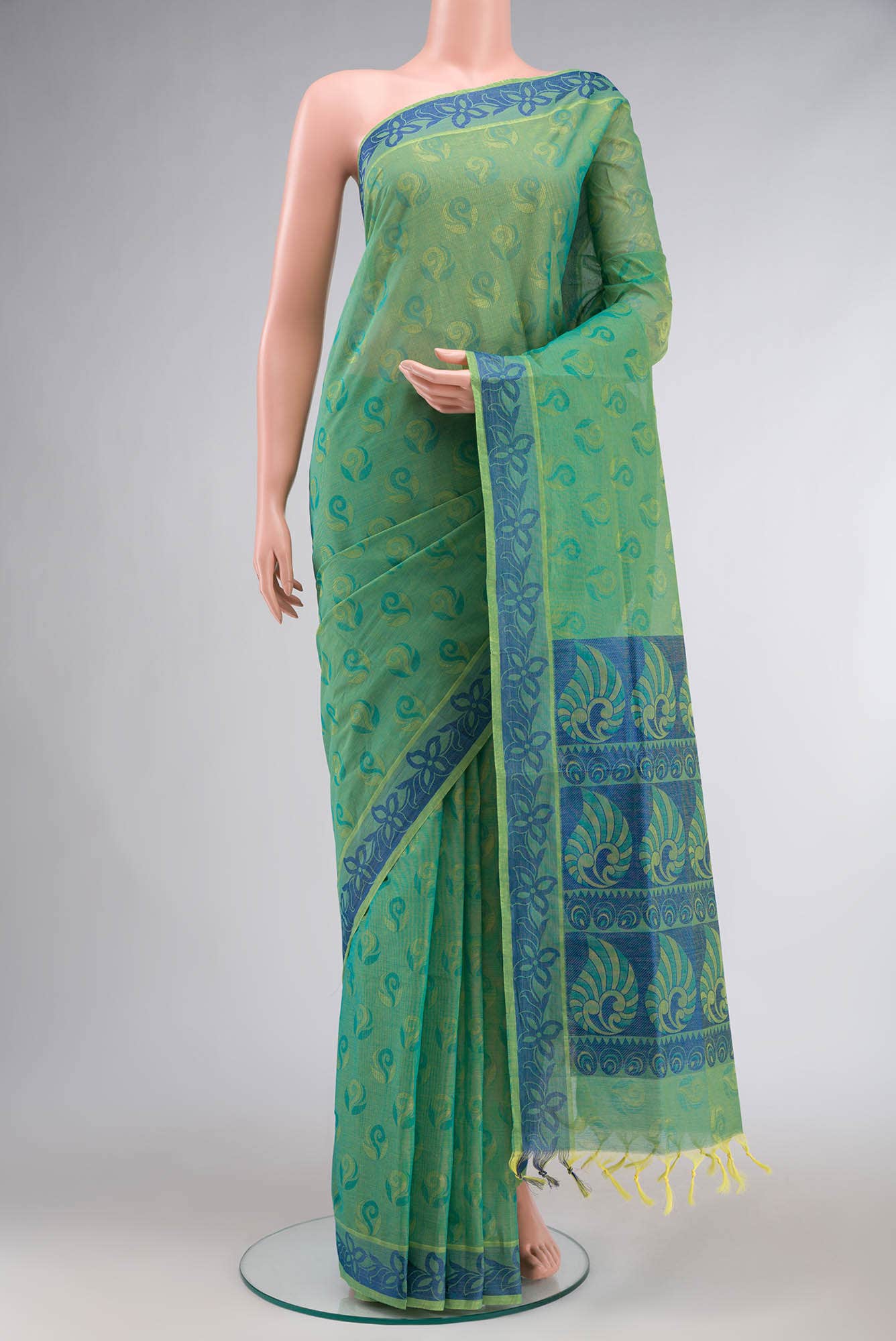 Green Coimbatore Cotton Saree