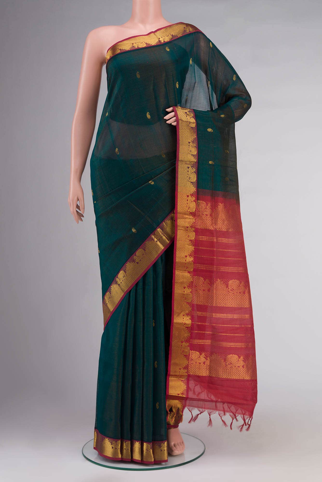 Green Silk Cotton Saree