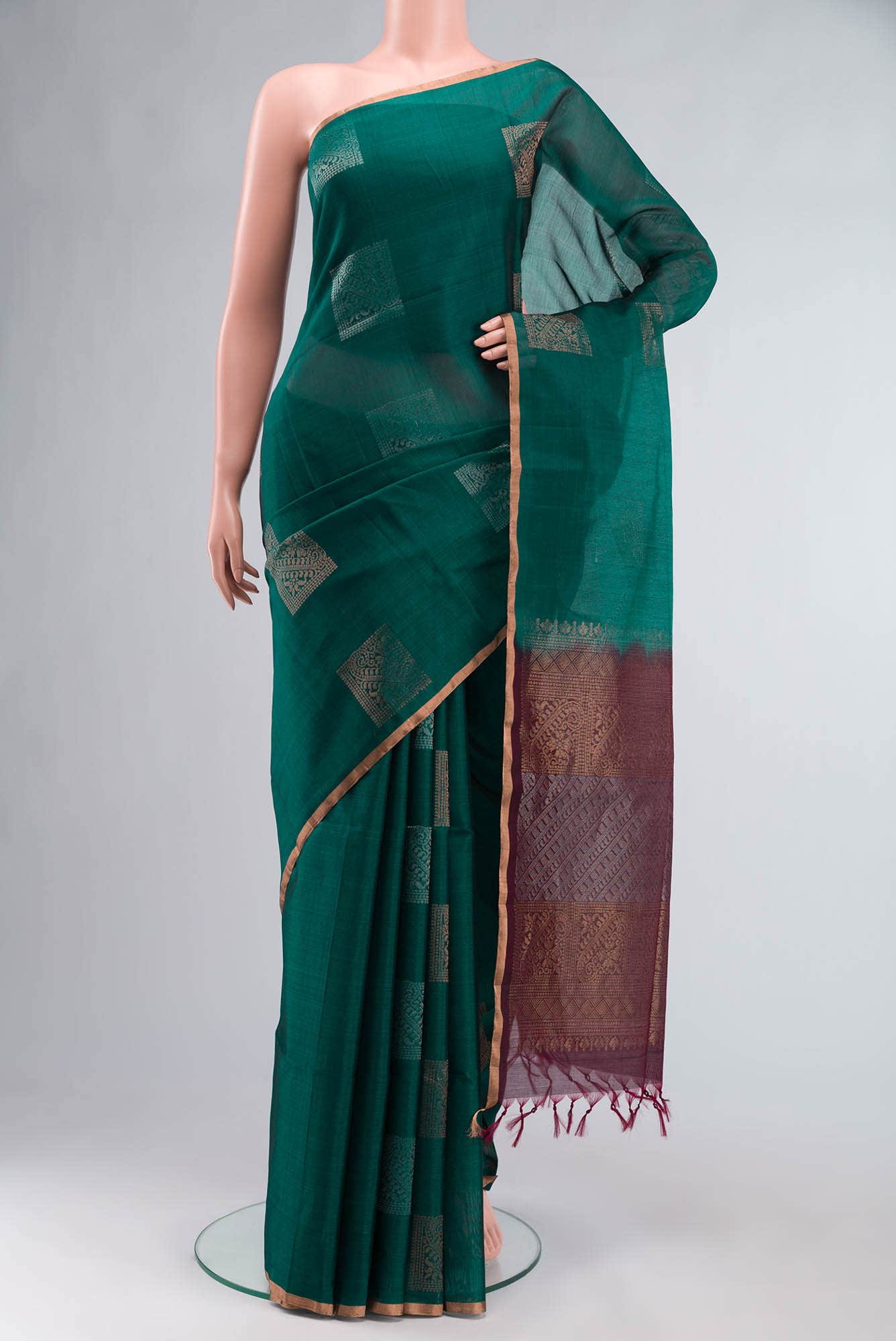 Green Silk Cotton Saree