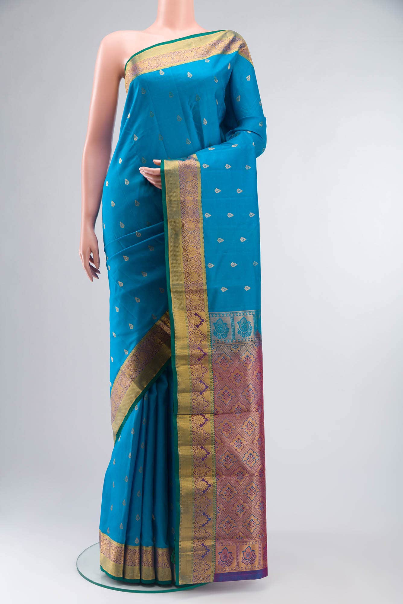 Blue Kanchipuram Silk Saree