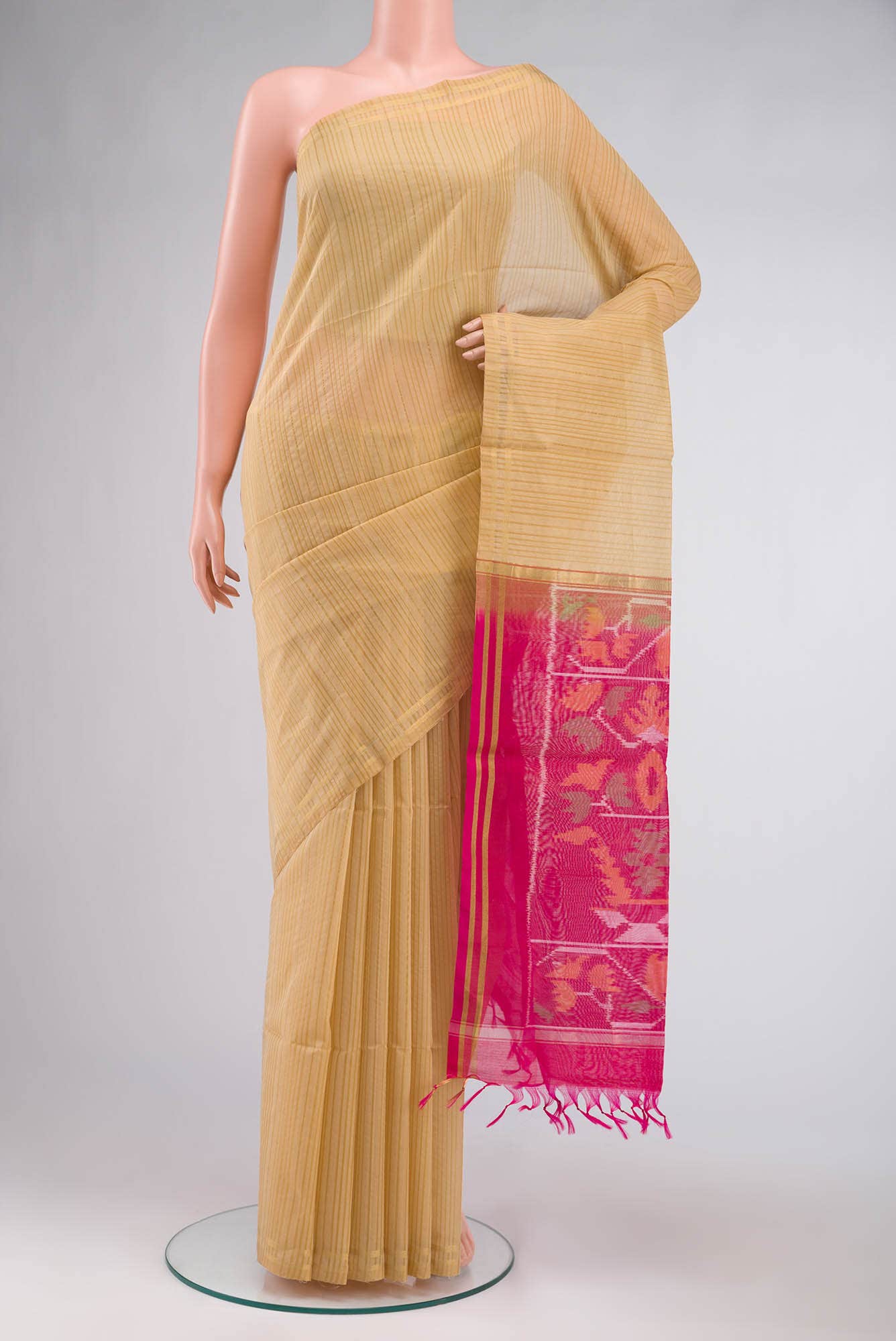 Pink Silk Cotton Saree