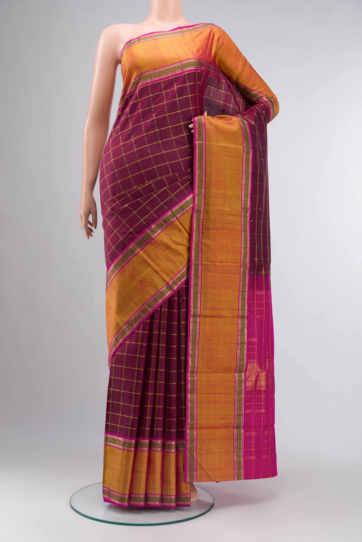 Purple Kanchipuram Silk Saree