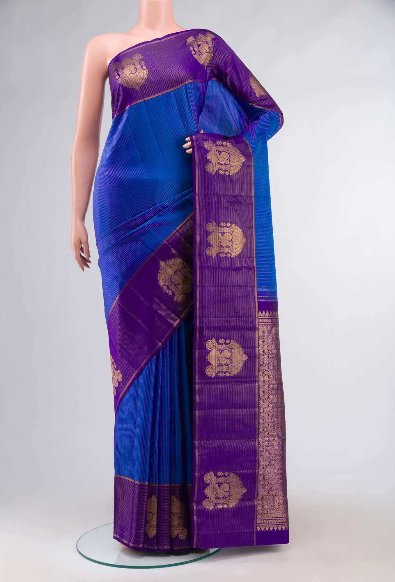 Blue Kanchipuram Silk Saree