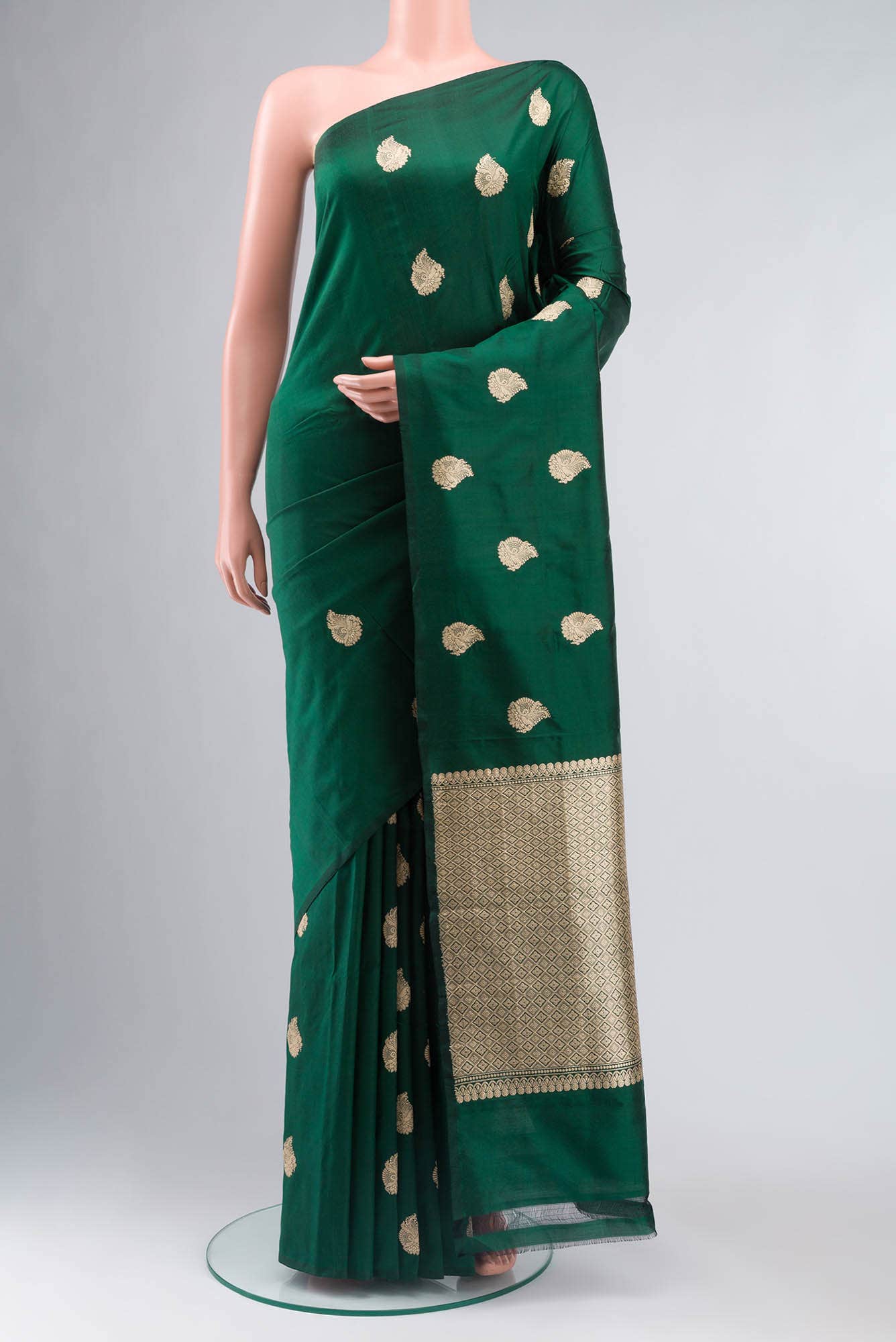 Green Banarasi Katan Silk Saree
