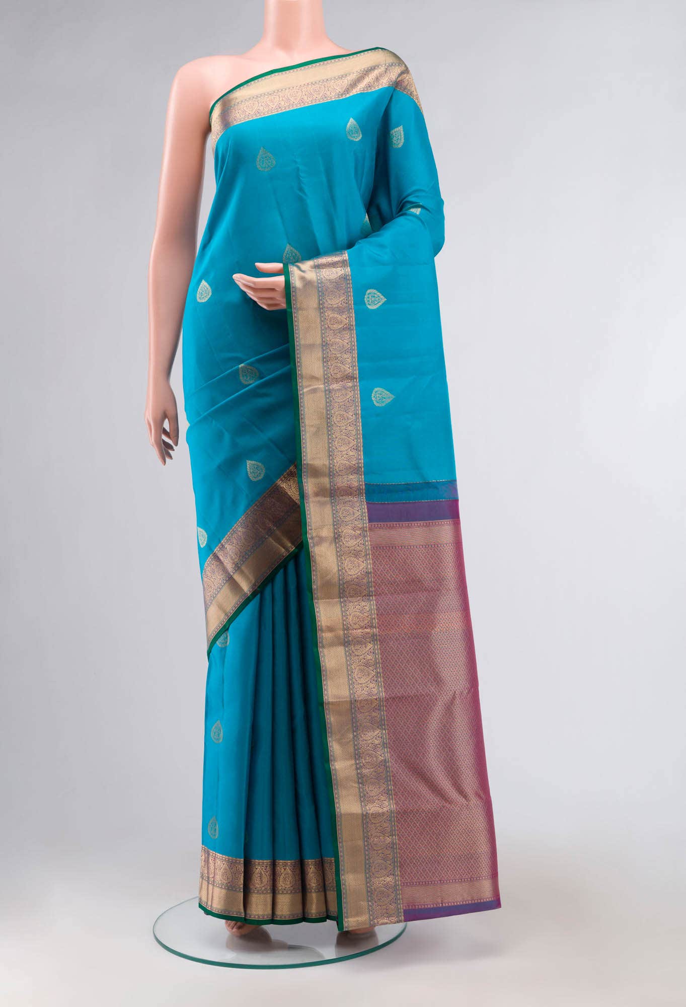 Blue Kanchipuram Silk Saree
