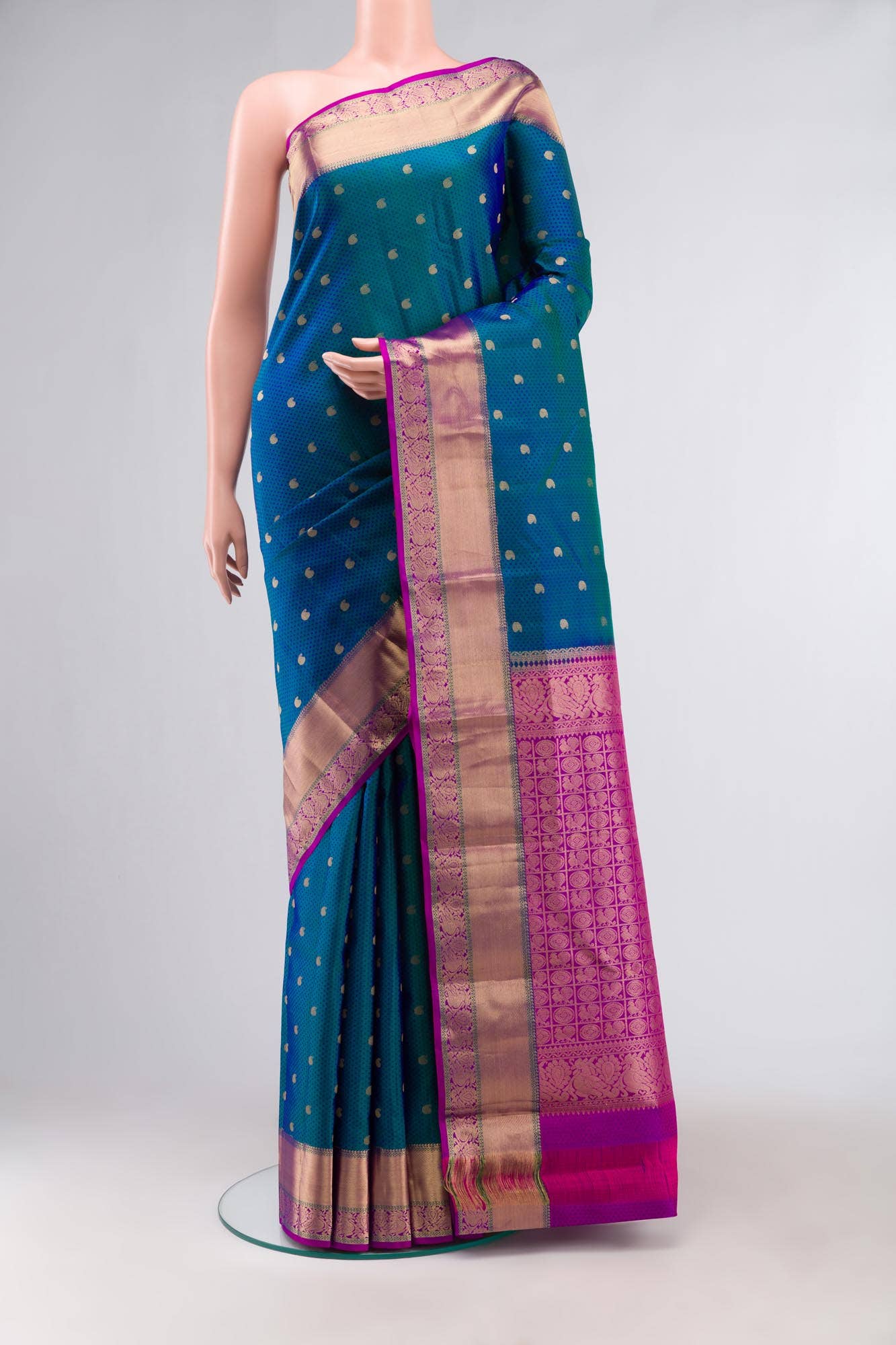 Blue Kanchipuram Silk Saree