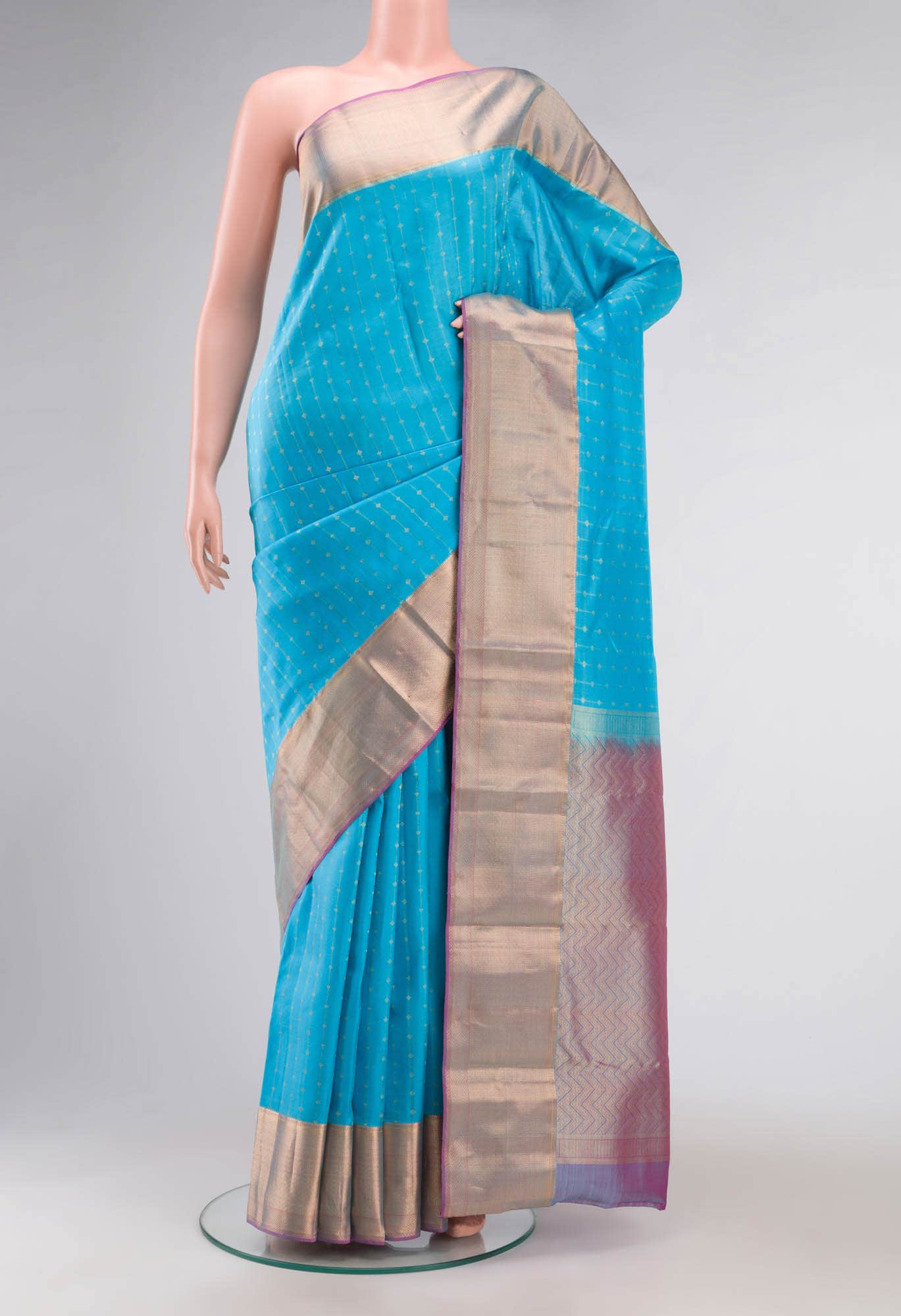 Blue Kanchipuram Silk Saree