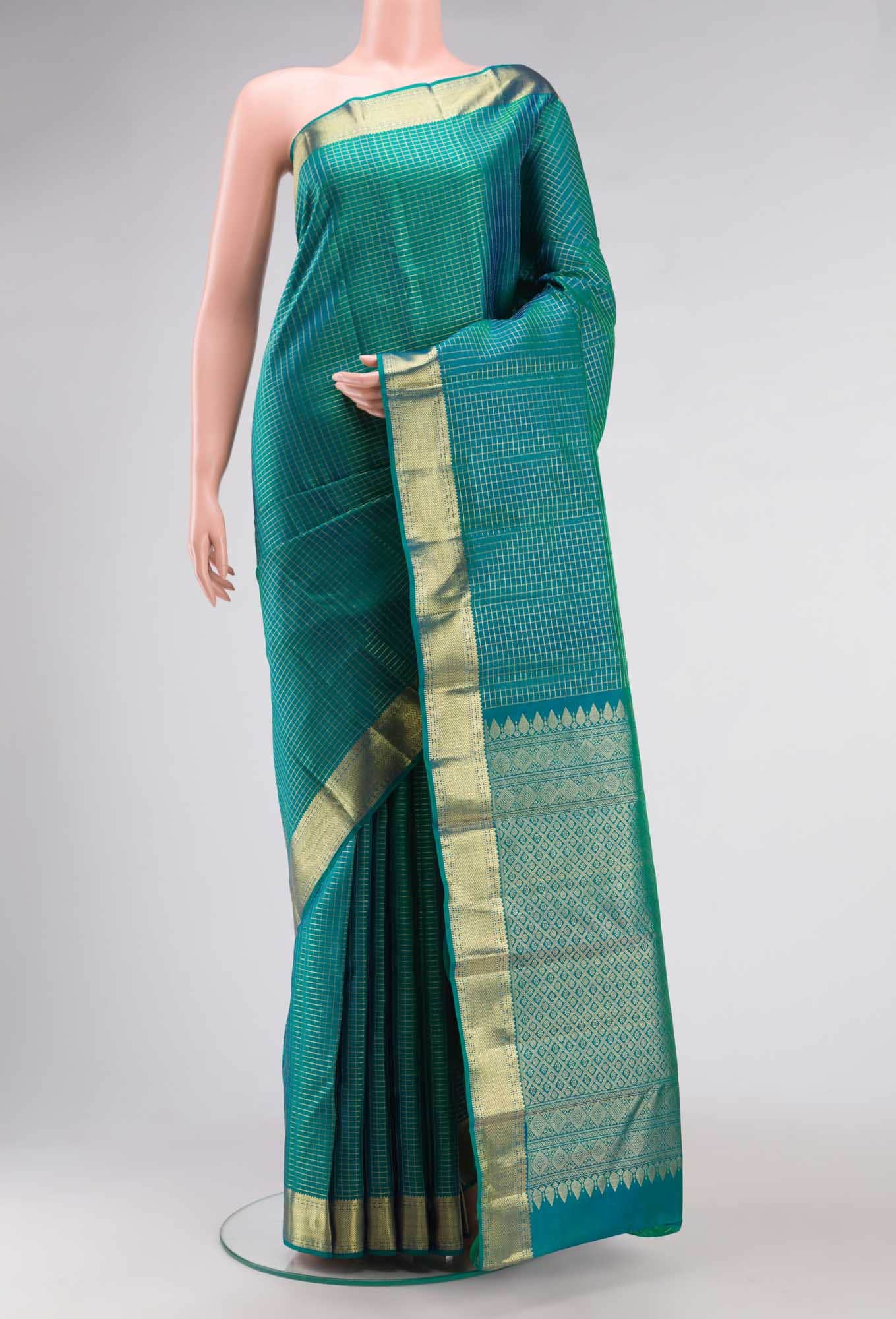Blue Kanchipuram Silk Saree