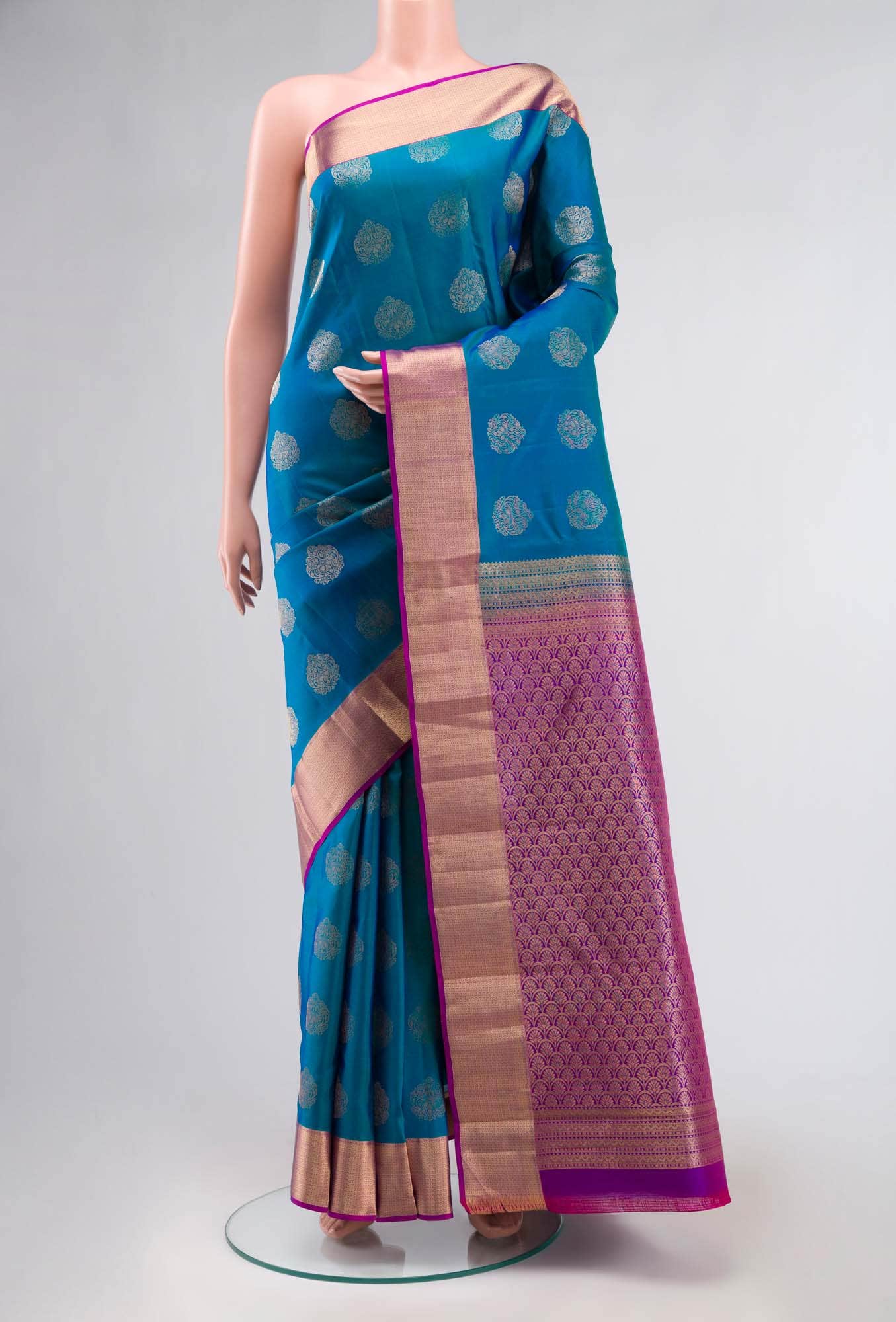 Blue Kanchipuram Silk Saree