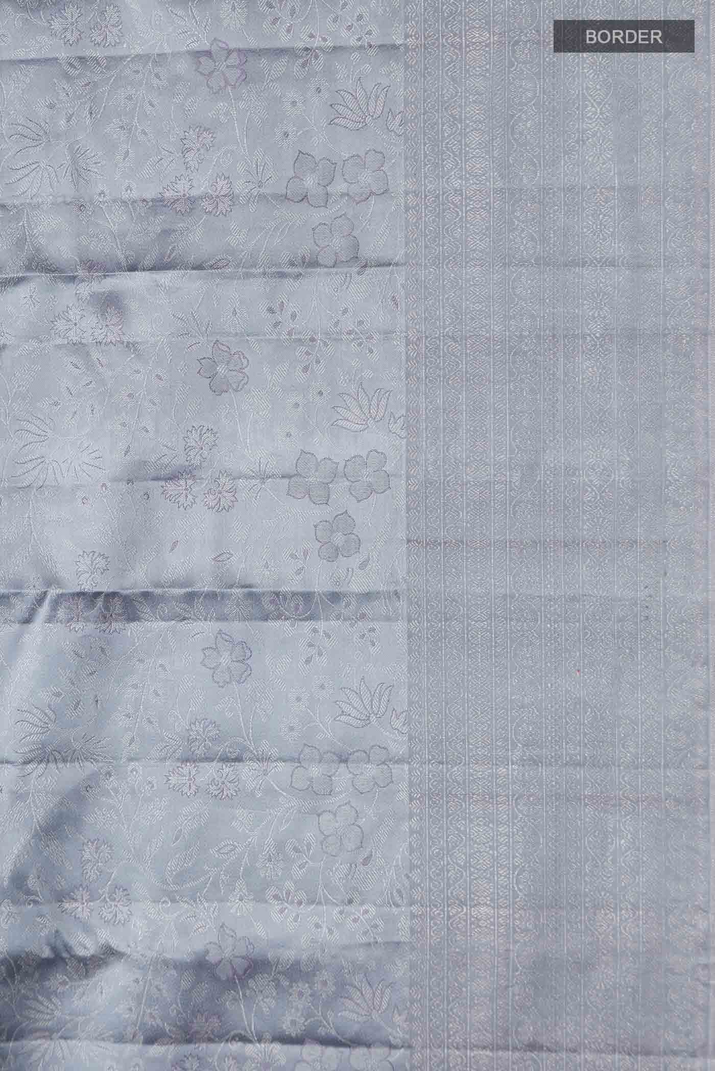 Grey Kanchipuram Silk Saree