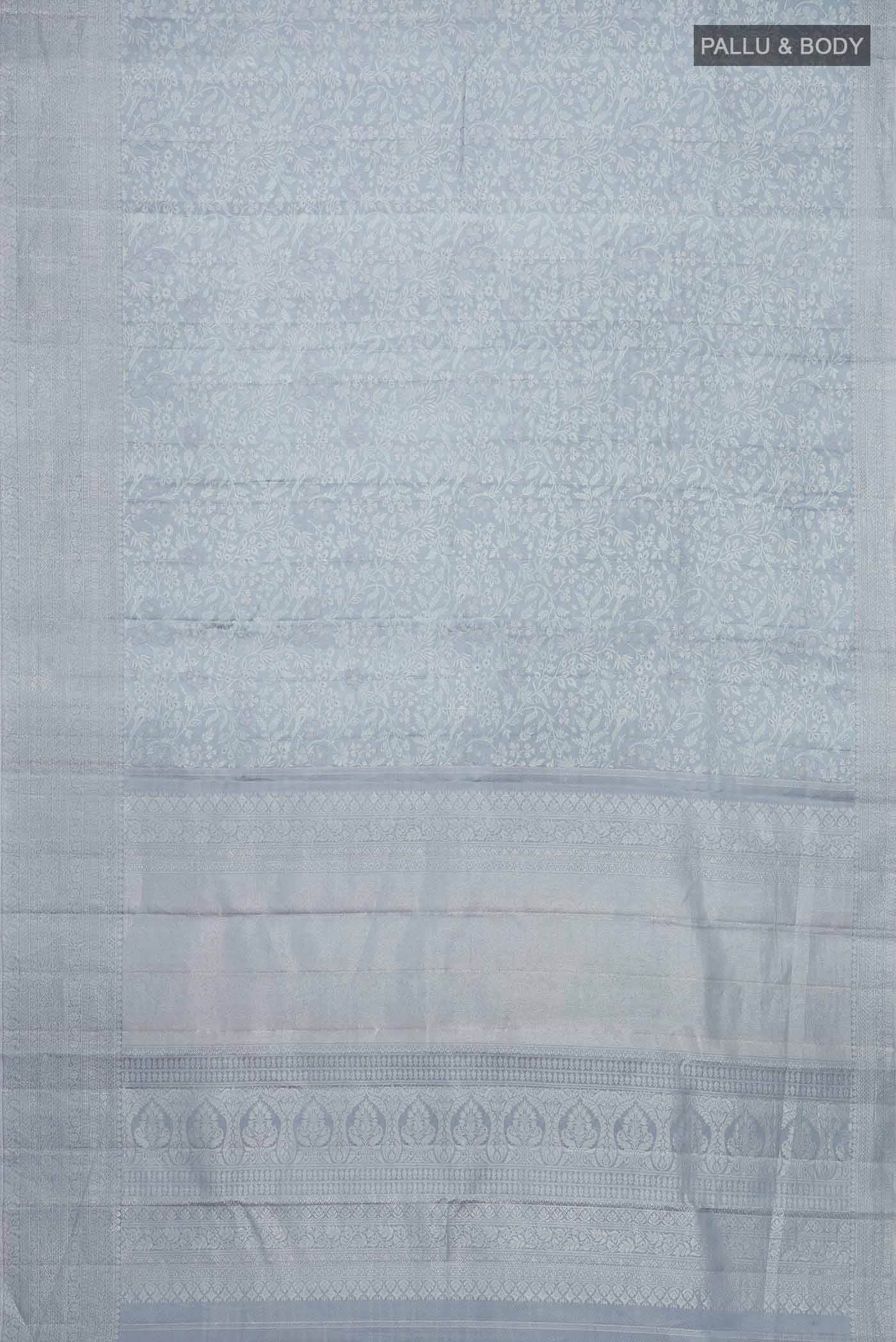 Grey Kanchipuram Silk Saree