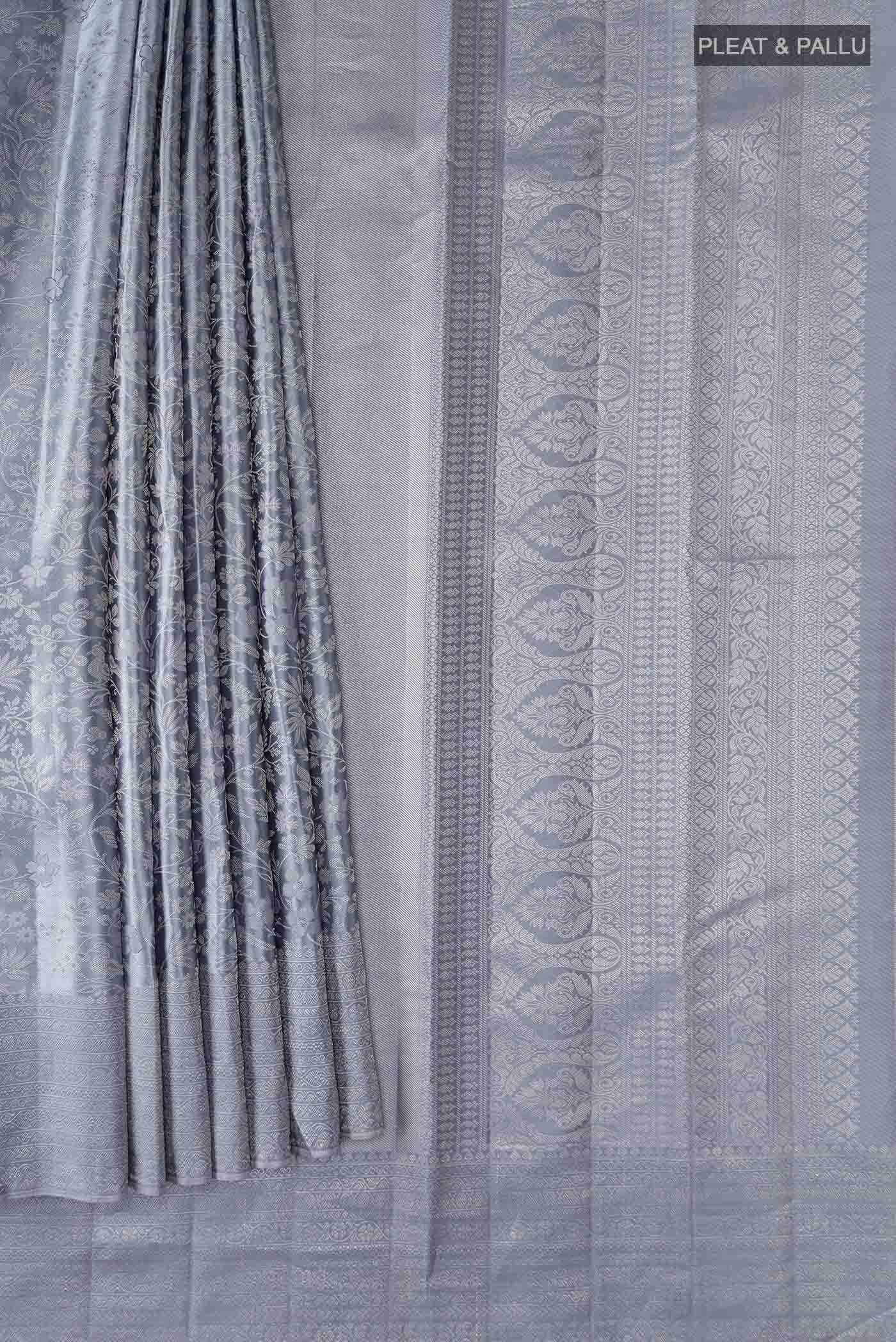 Grey Kanchipuram Silk Saree