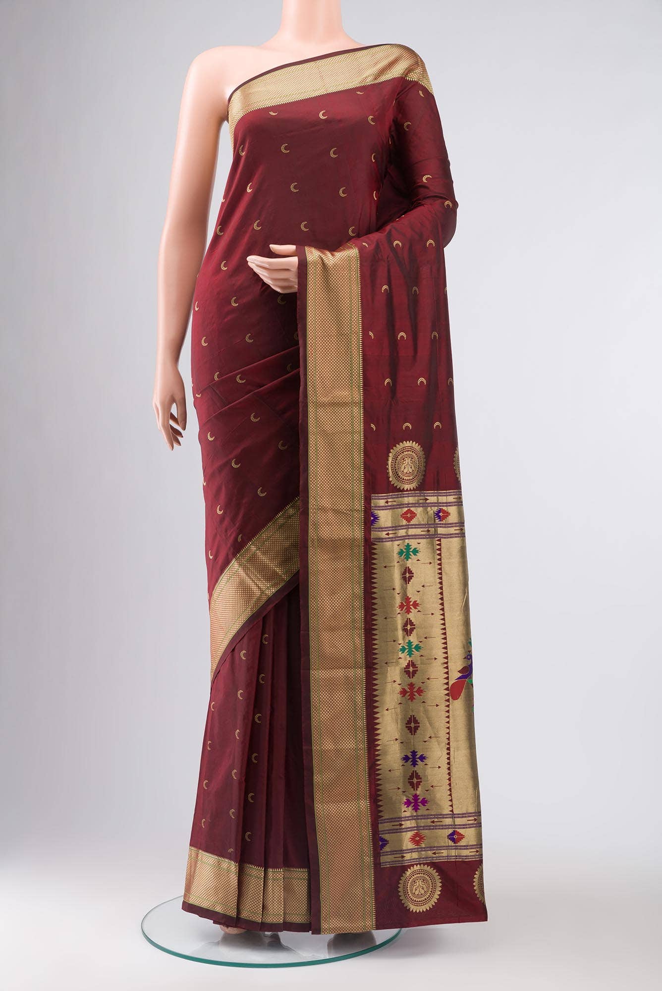 Maroon Bangalore Silk Saree