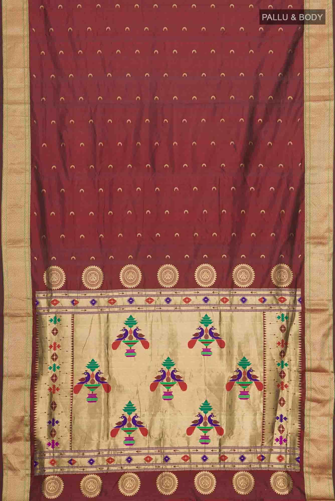 Maroon Bangalore Silk Saree