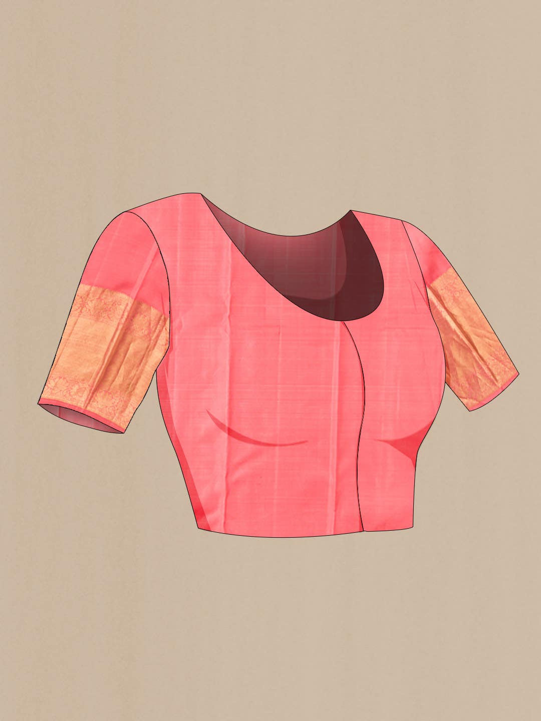 Coral Kanchipuram Silk Saree