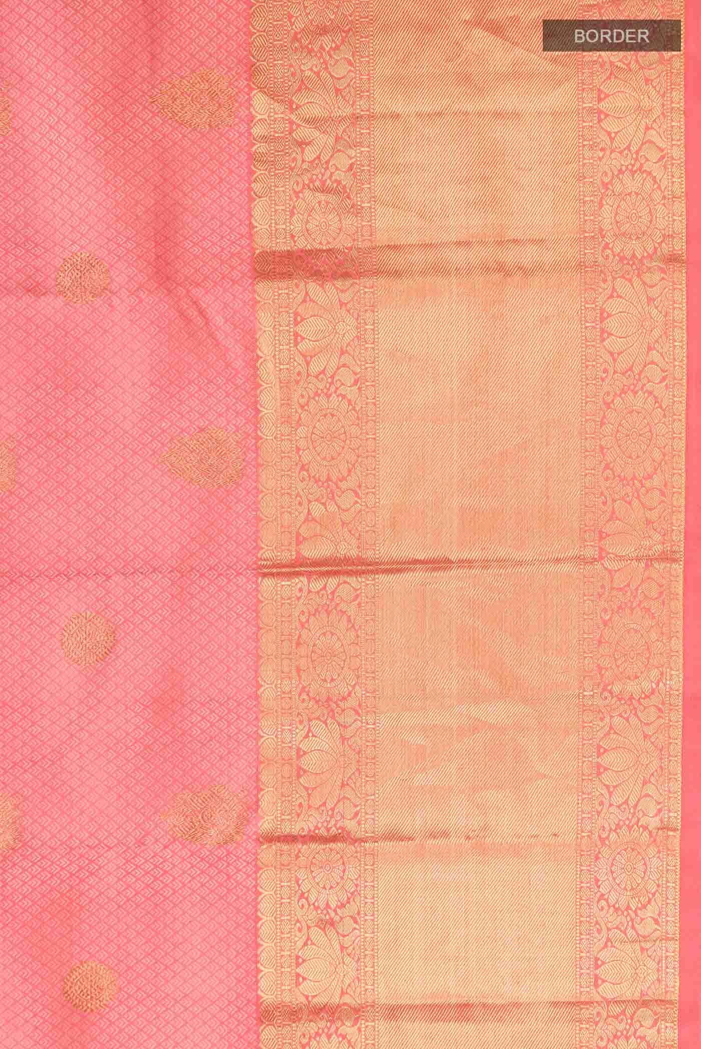 Coral Kanchipuram Silk Saree