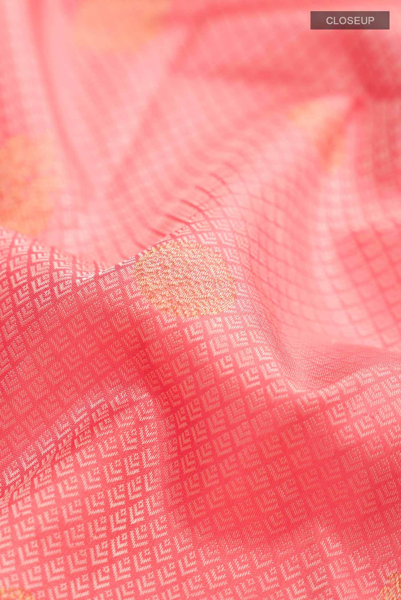 Coral Kanchipuram Silk Saree