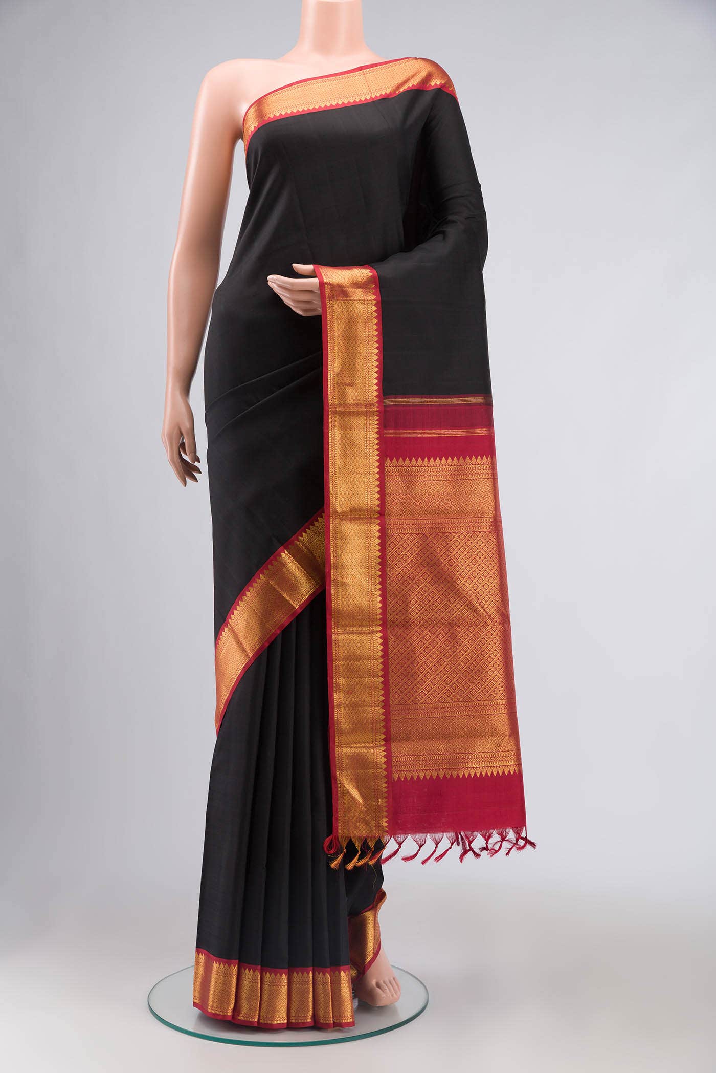 Black Kanchipuram Silk Saree