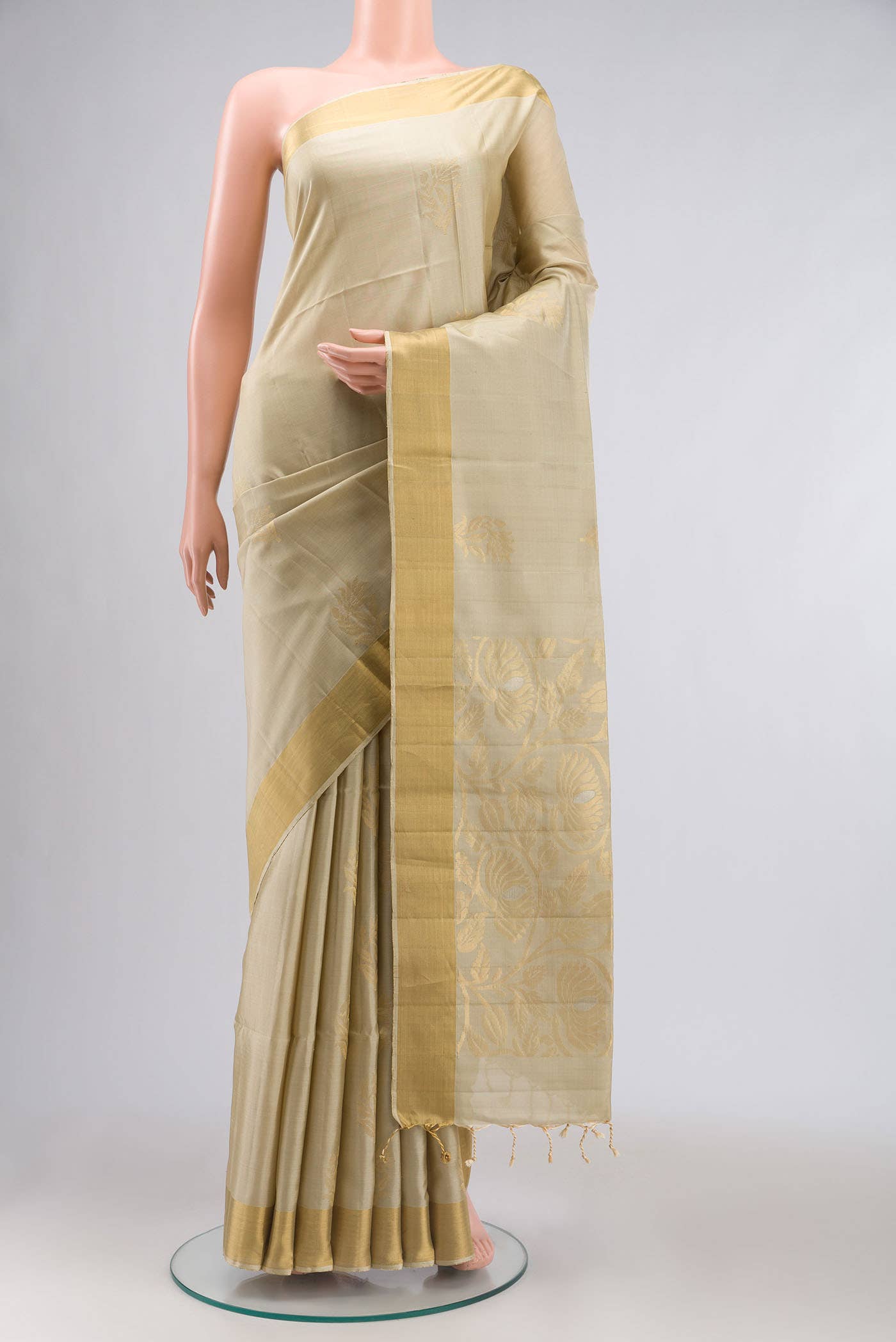 Beige Soft Silk Saree