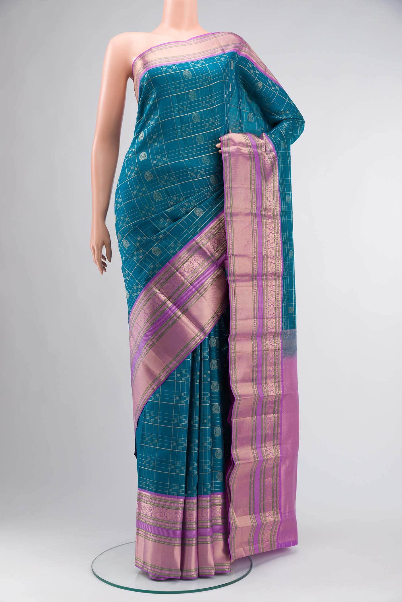 Blue Kanchipuram Silk Saree