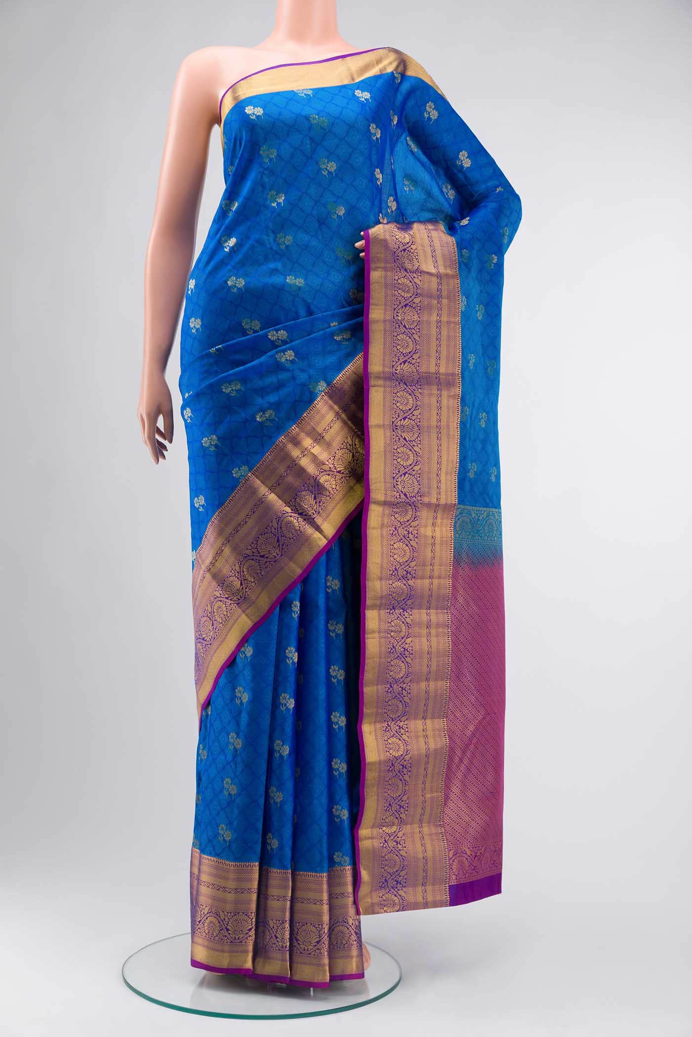 Blue Kanchipuram Silk Saree