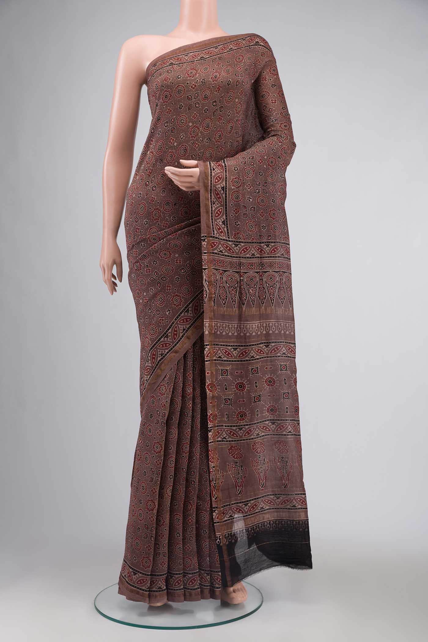 Mauve Chanderi Silk Cotton Saree