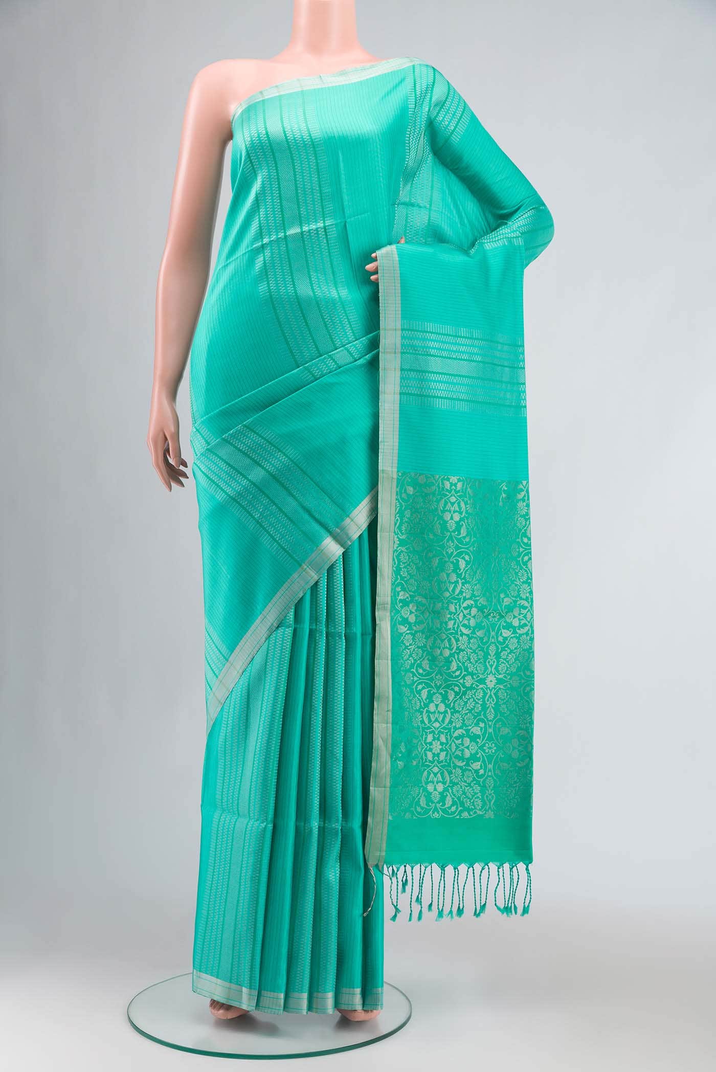 Sea Green Soft Silk Saree