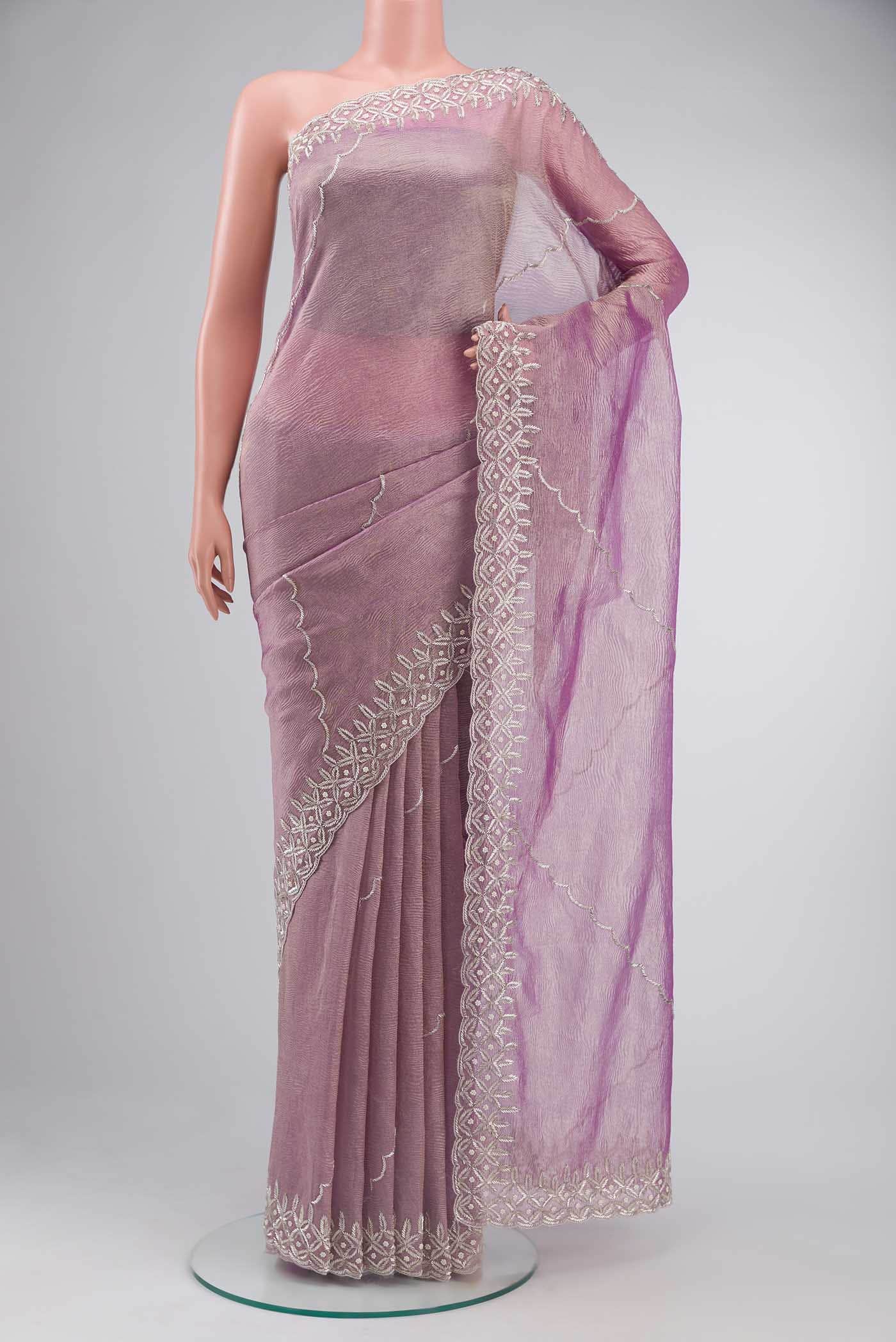 Lavender Tissue Silk Saree
