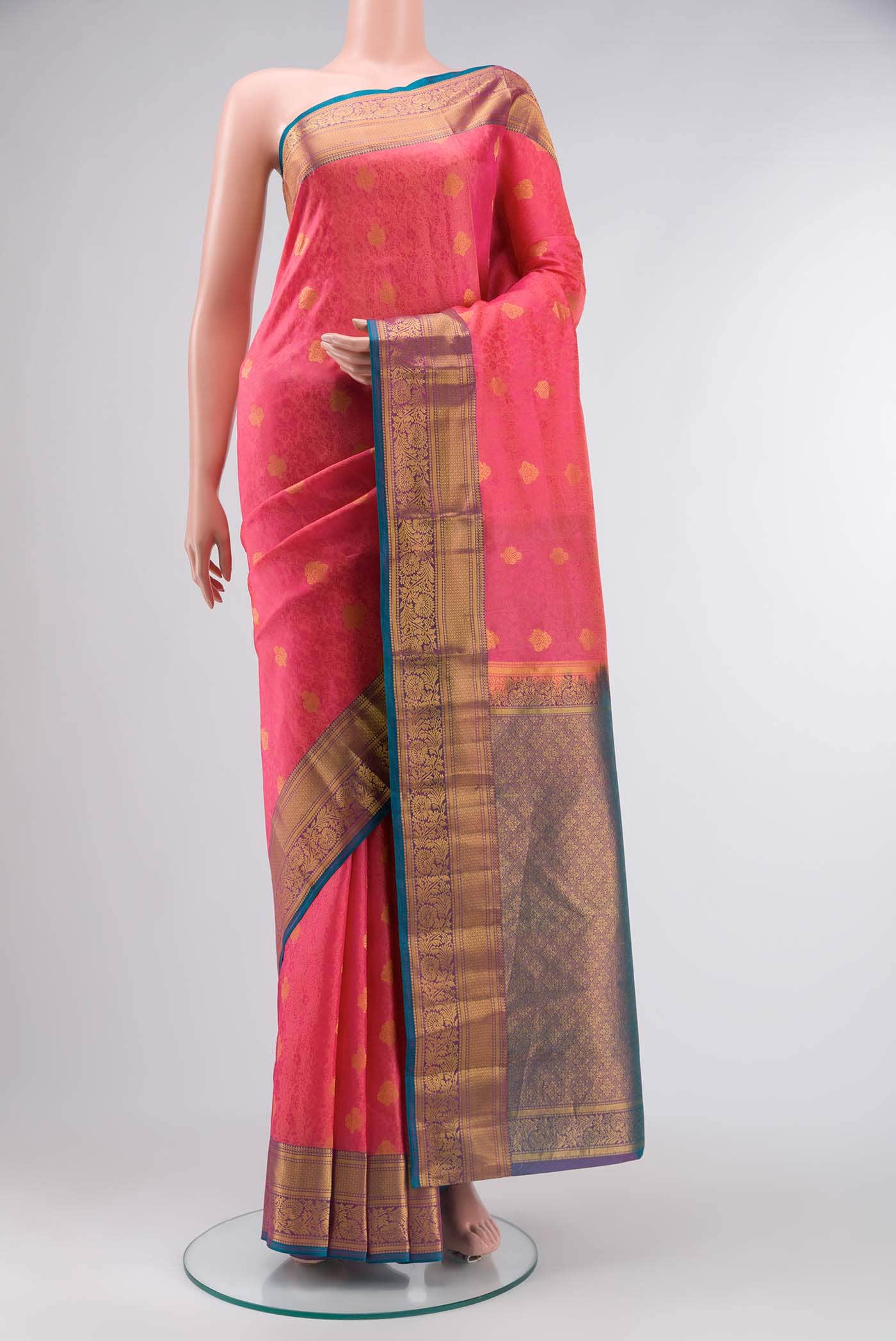 Pink Kanchipuram Silk Saree