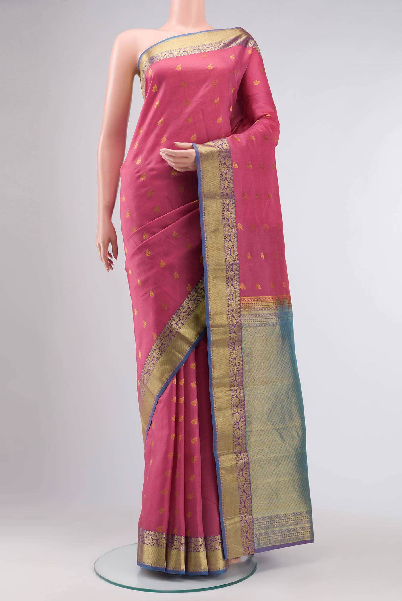 Pink Kanchipuram Silk Saree
