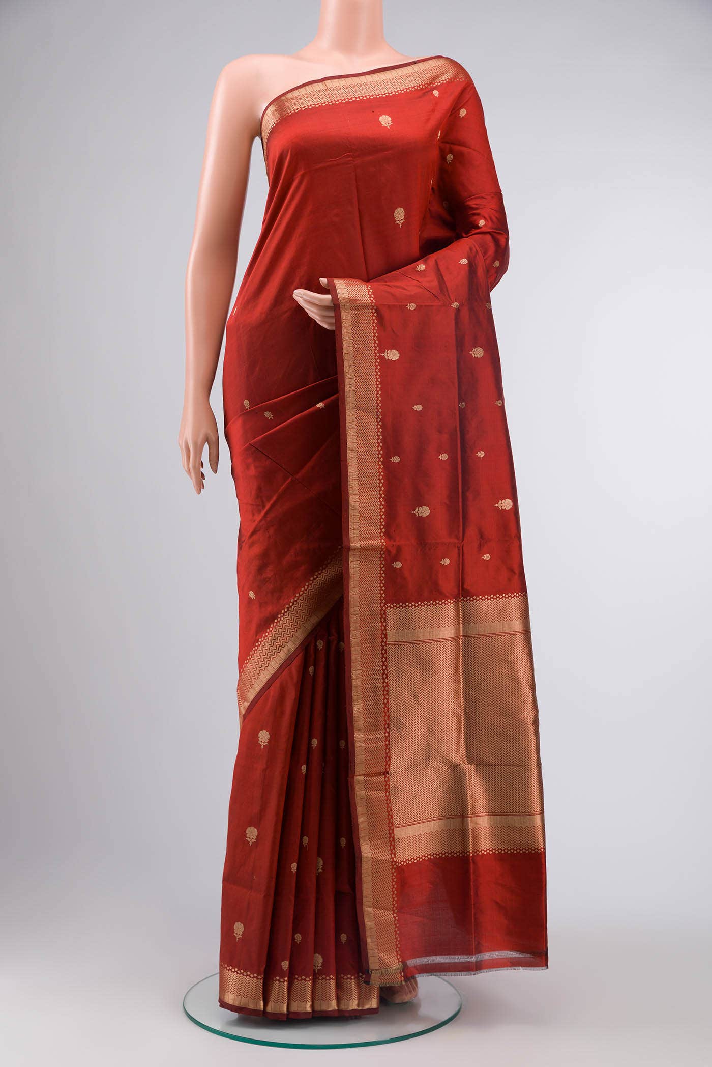 Maroon Banarasi Katan Silk Saree
