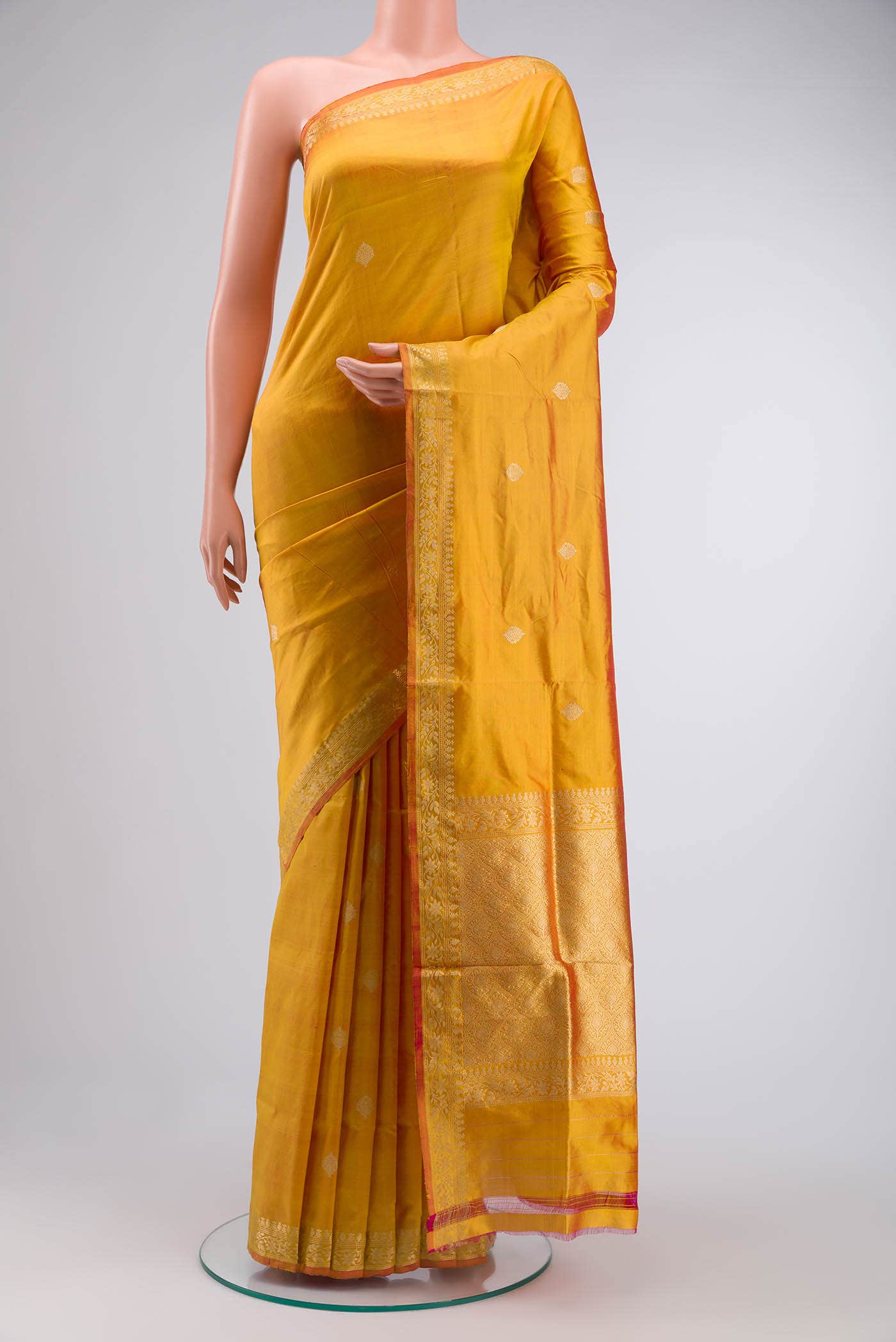Mustard Banarasi Katan Silk Saree