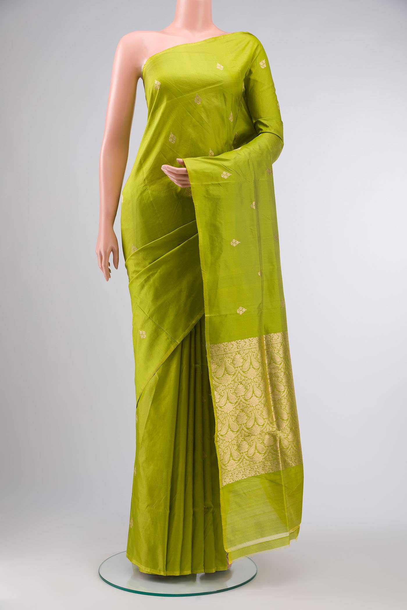 Green Banarasi Katan Silk Saree
