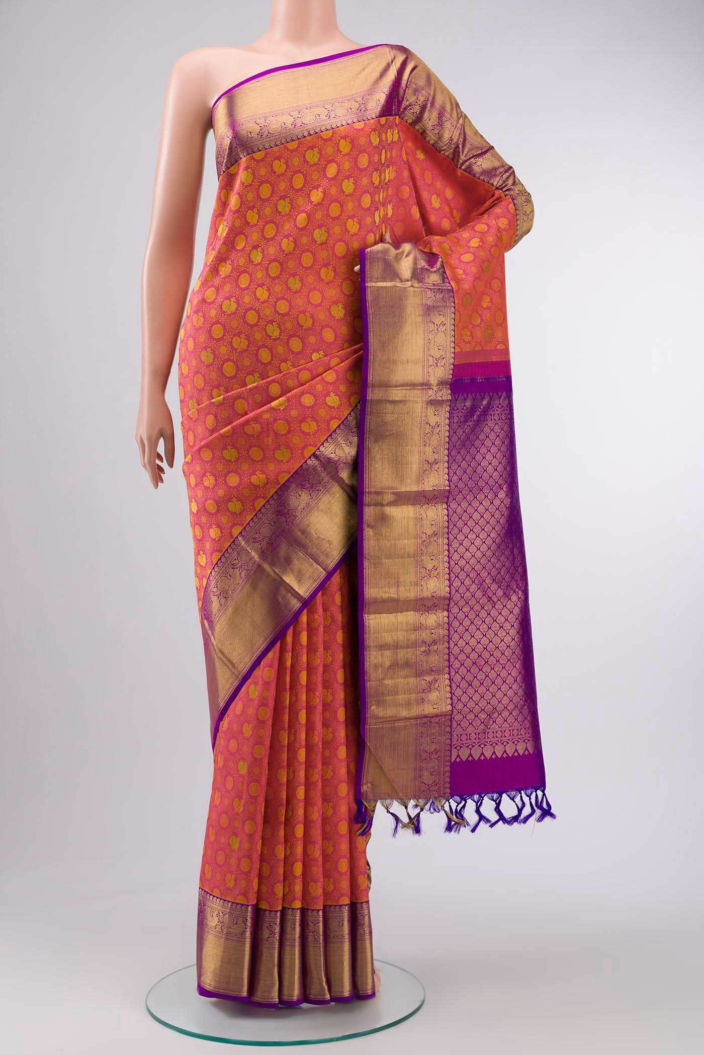 Pink Kanchipuram Silk Saree