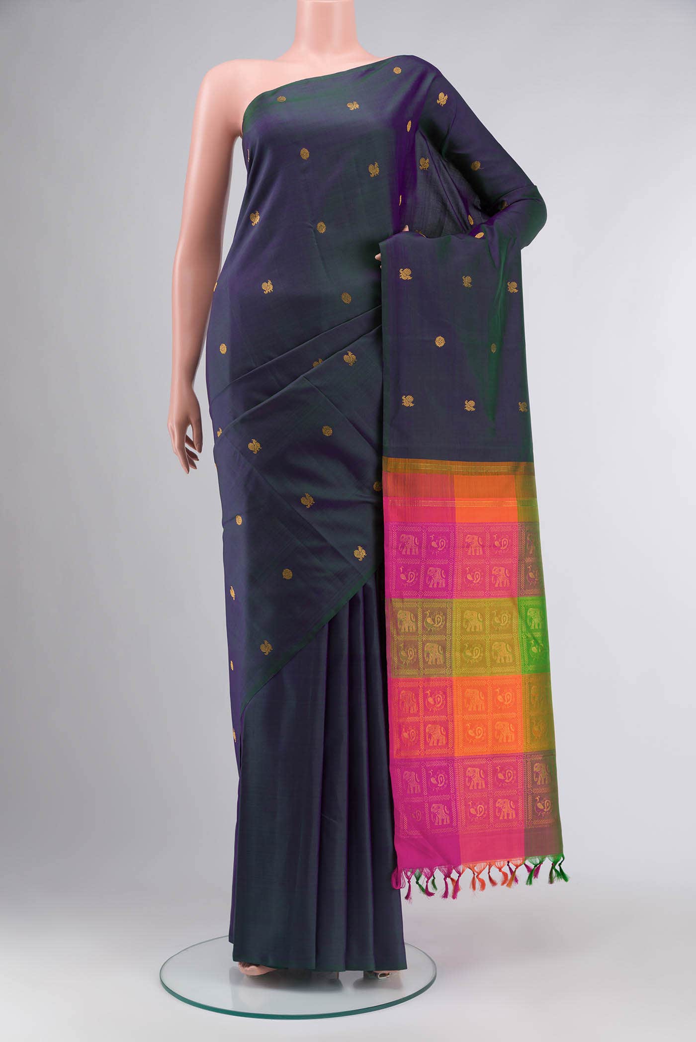Blue Kanchipuram Silk Saree