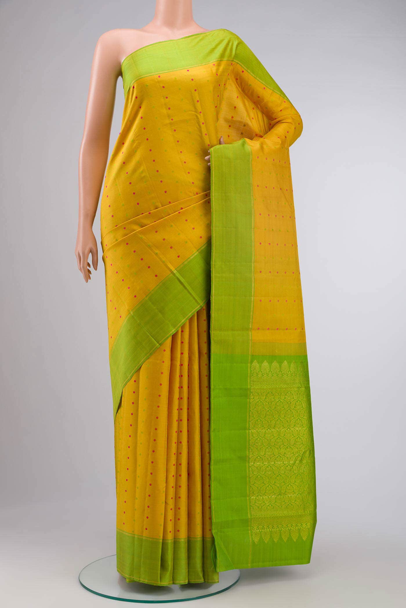 Yellow Kanchipuram Silk Saree