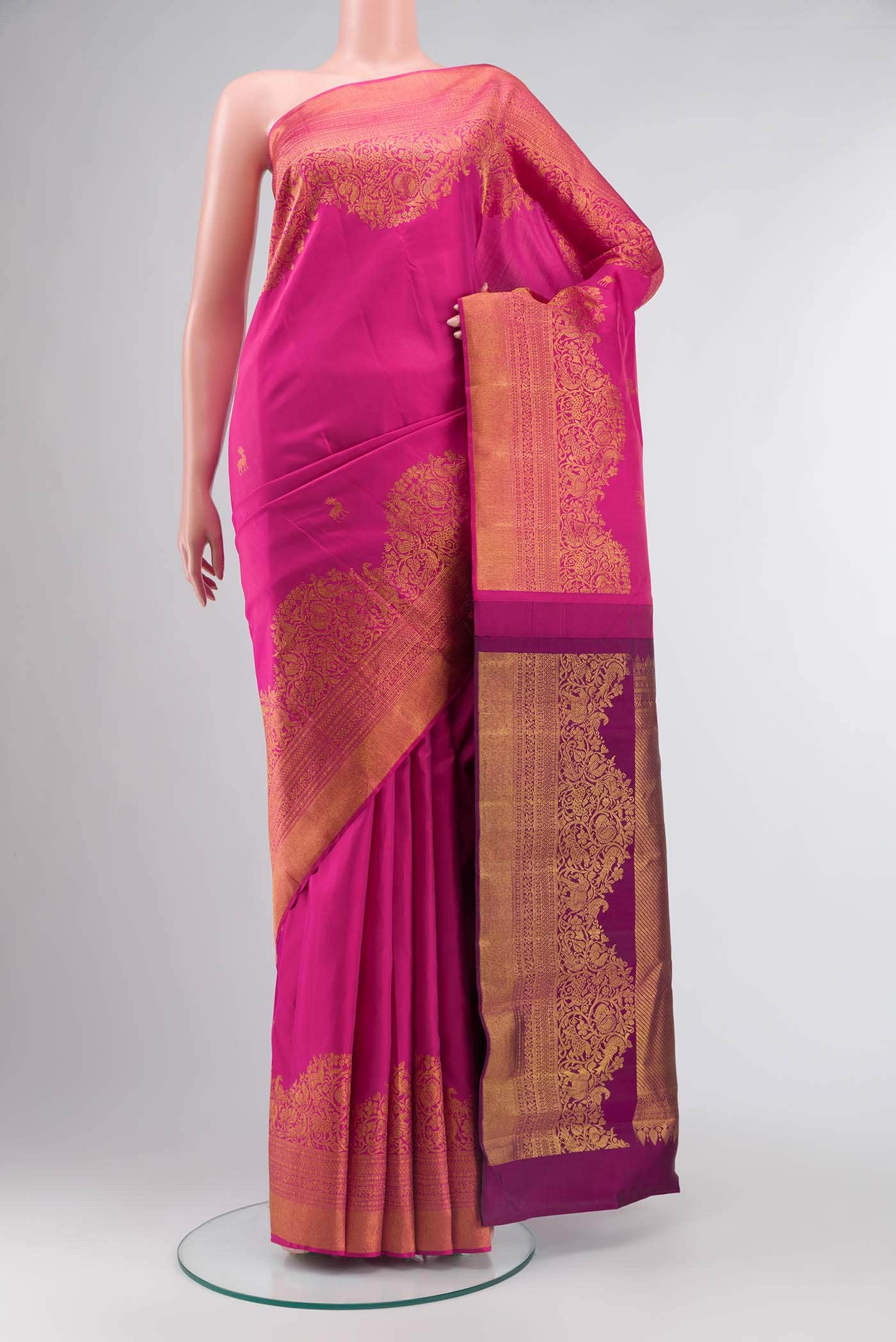 Pink Kanchipuram Silk Saree
