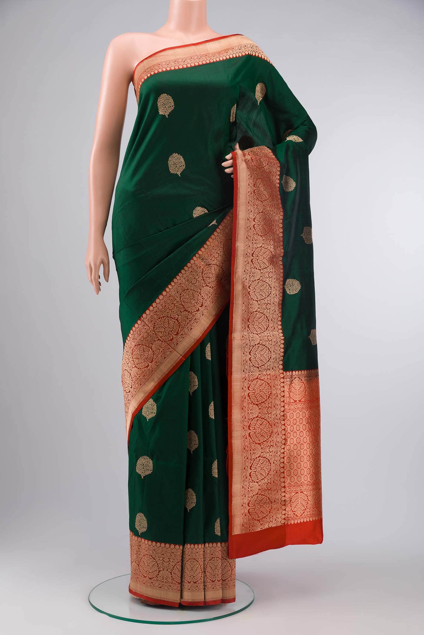 Green Banarasi Katan Silk Saree