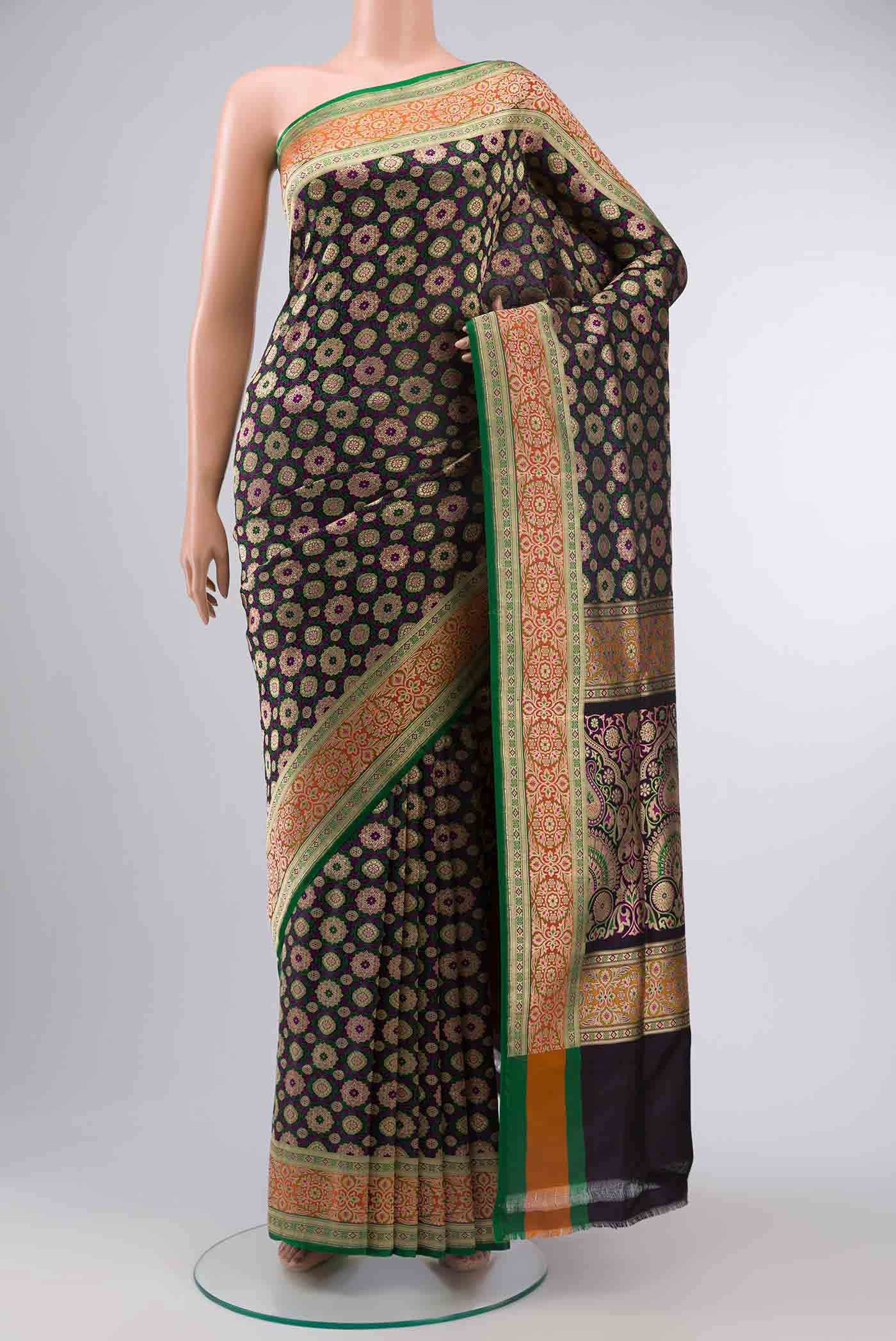 Black Banarasi Silk Saree