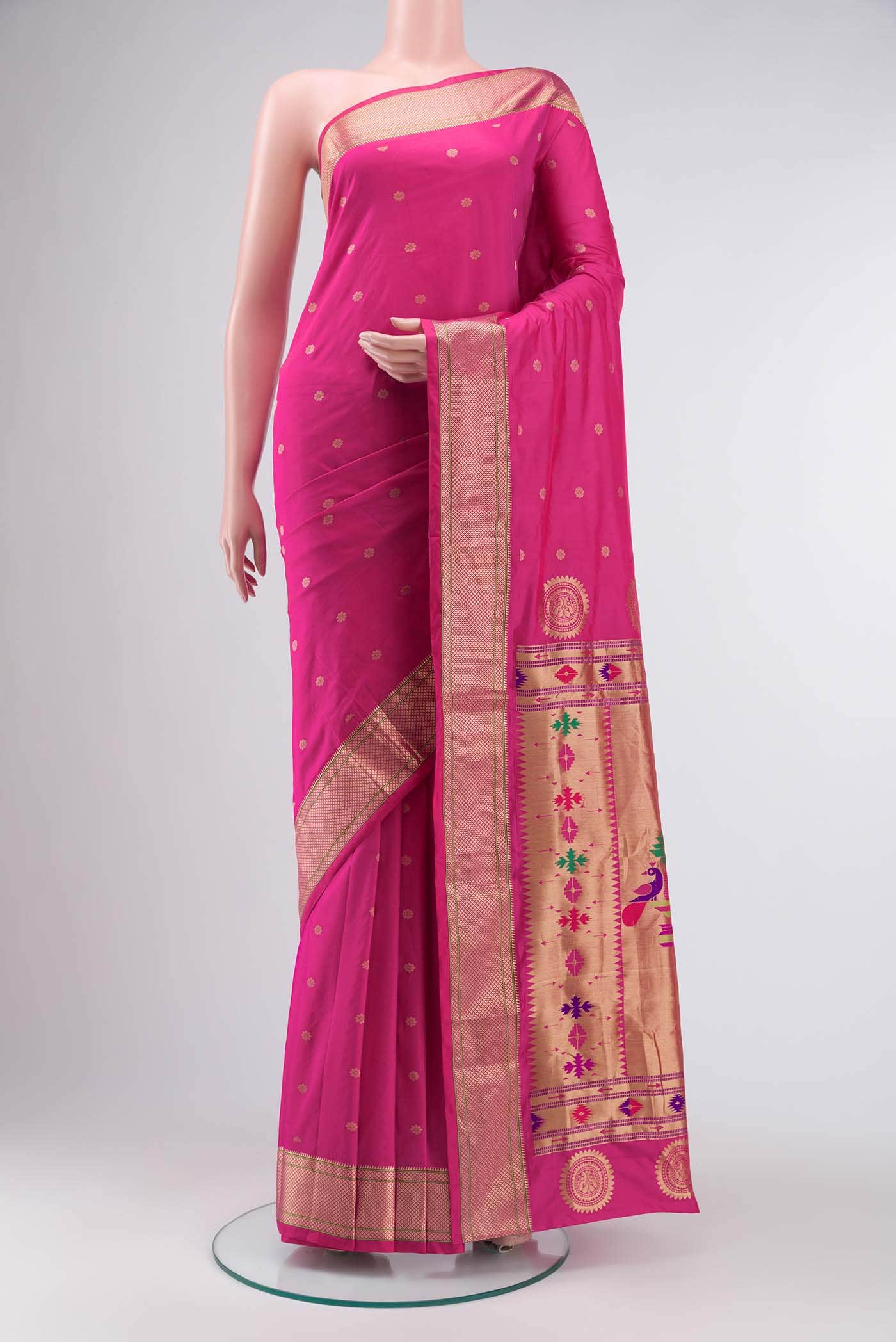 Pink Bangalore Silk Saree