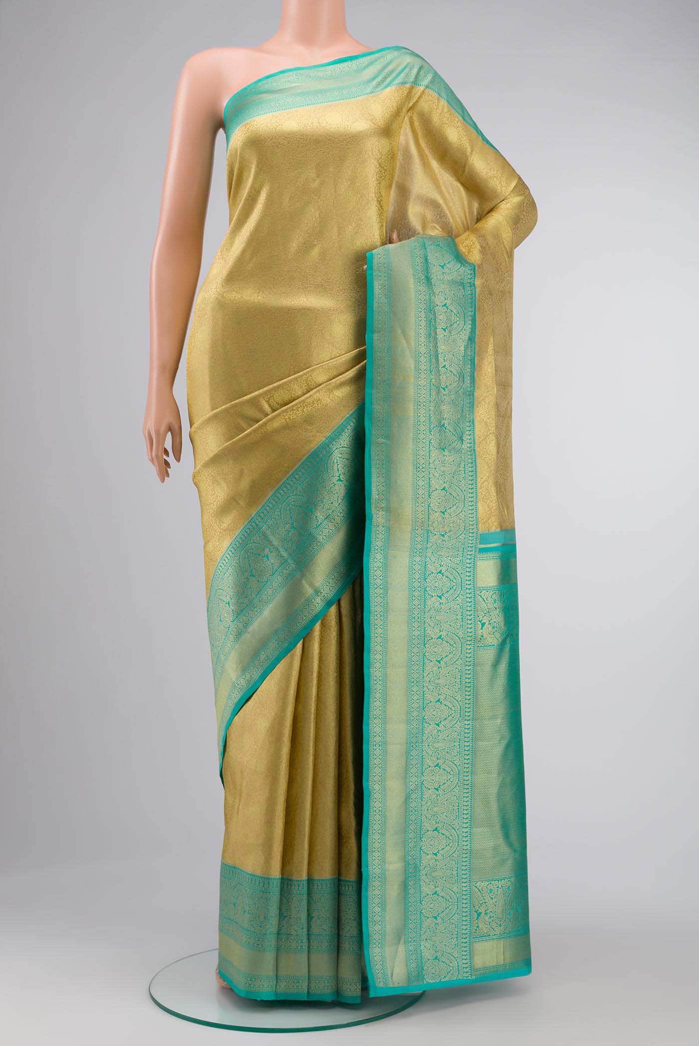 Golden Kanchipuram Tissue Silk Saree