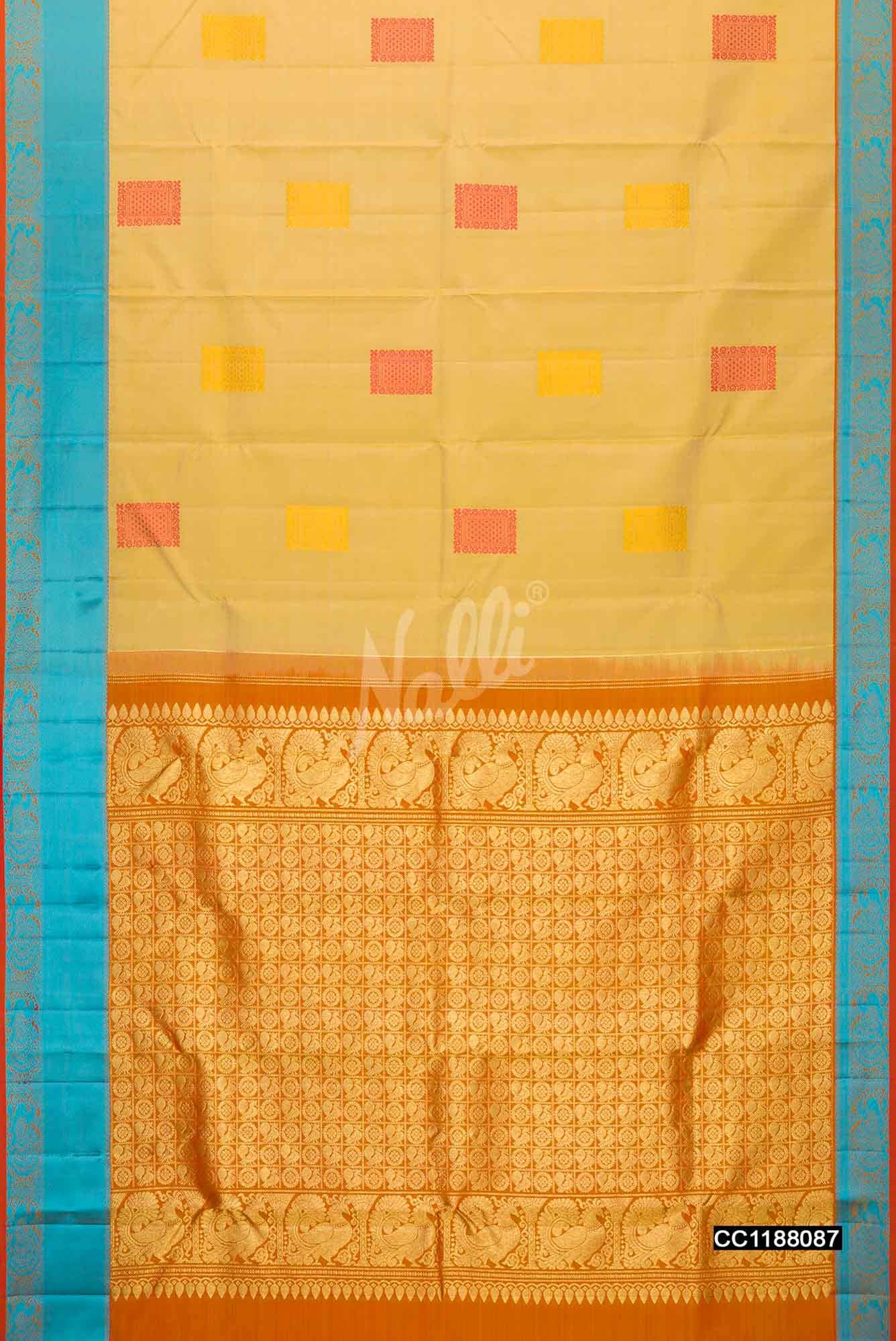 Sandal Kanchipuram Silk Saree