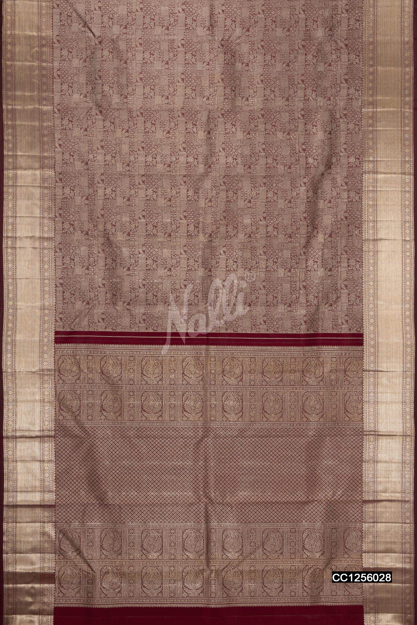 Maroon Kanchipuram Silk Saree