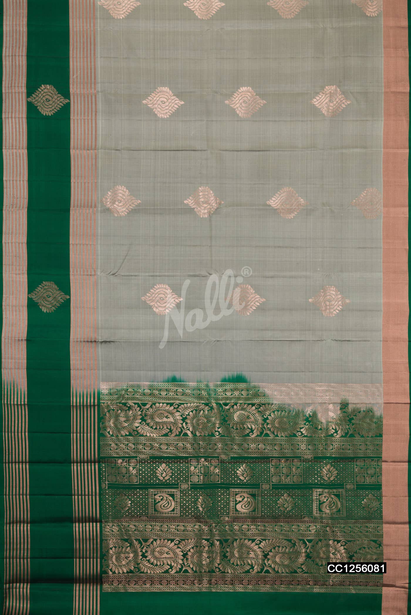 Grey Kanchipuram Silk Saree
