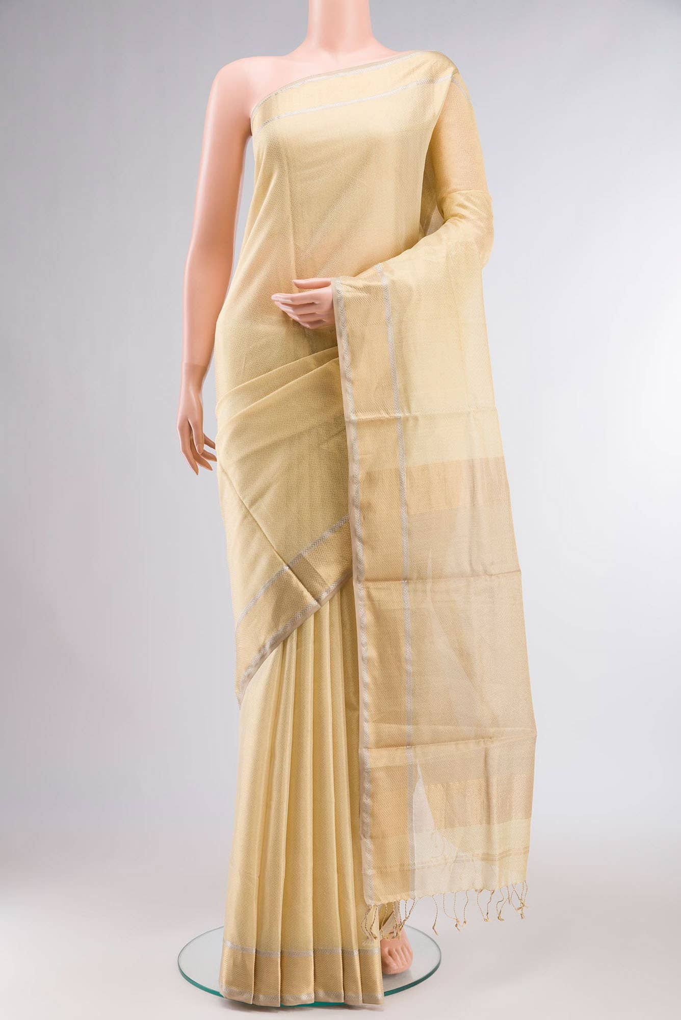 Sandal Maheshwari Tissue Silk Cotton Saree