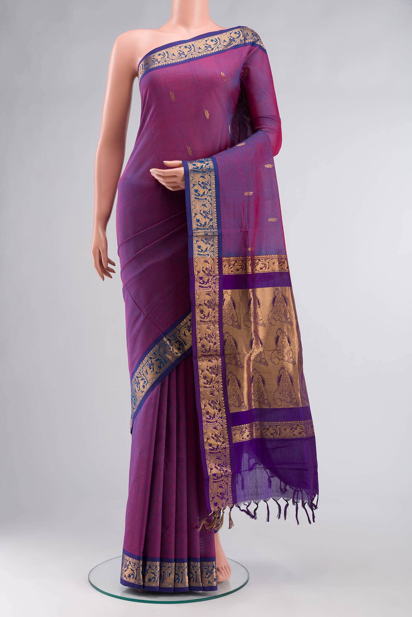 Purple Silk Cotton Saree