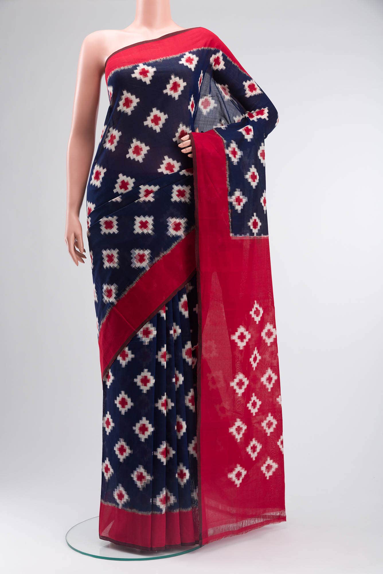 Blue Pochampally Cotton Saree