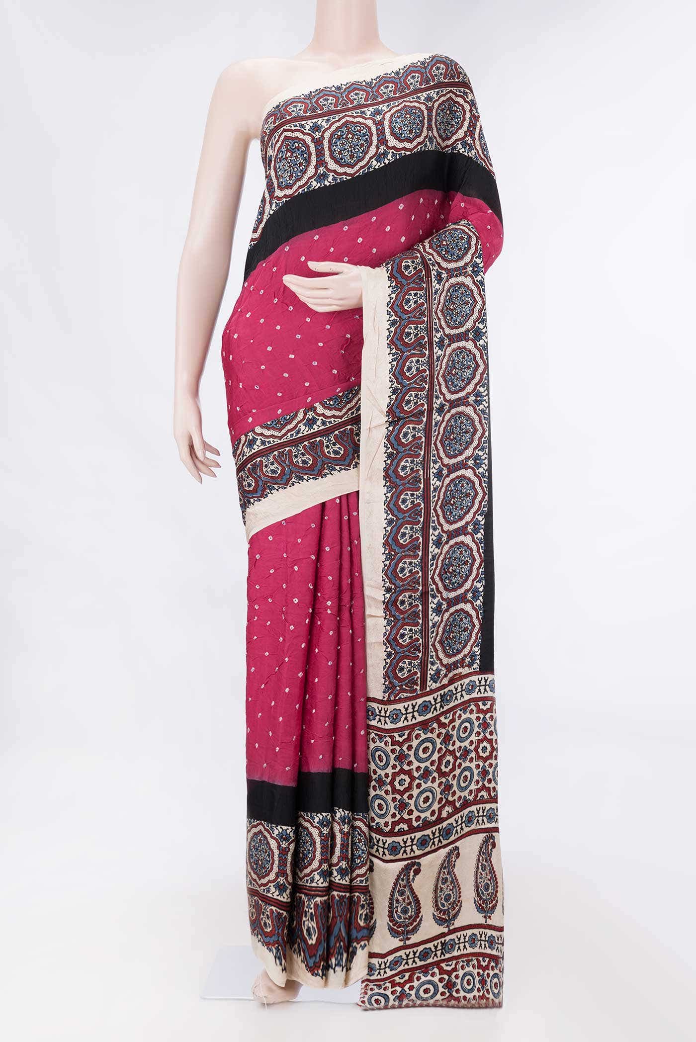 Pink Dual Tone Satin Silk Saree
